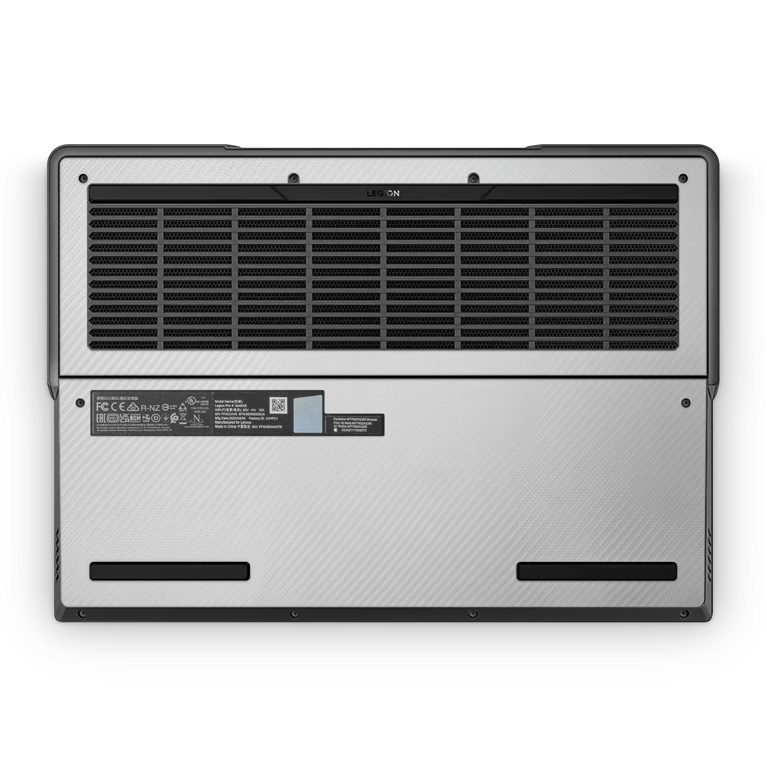 Lenovo Legion Professional 5 Gen 8 2023 Professional Bottom White Carbon Fiber Skin Wrap Cover