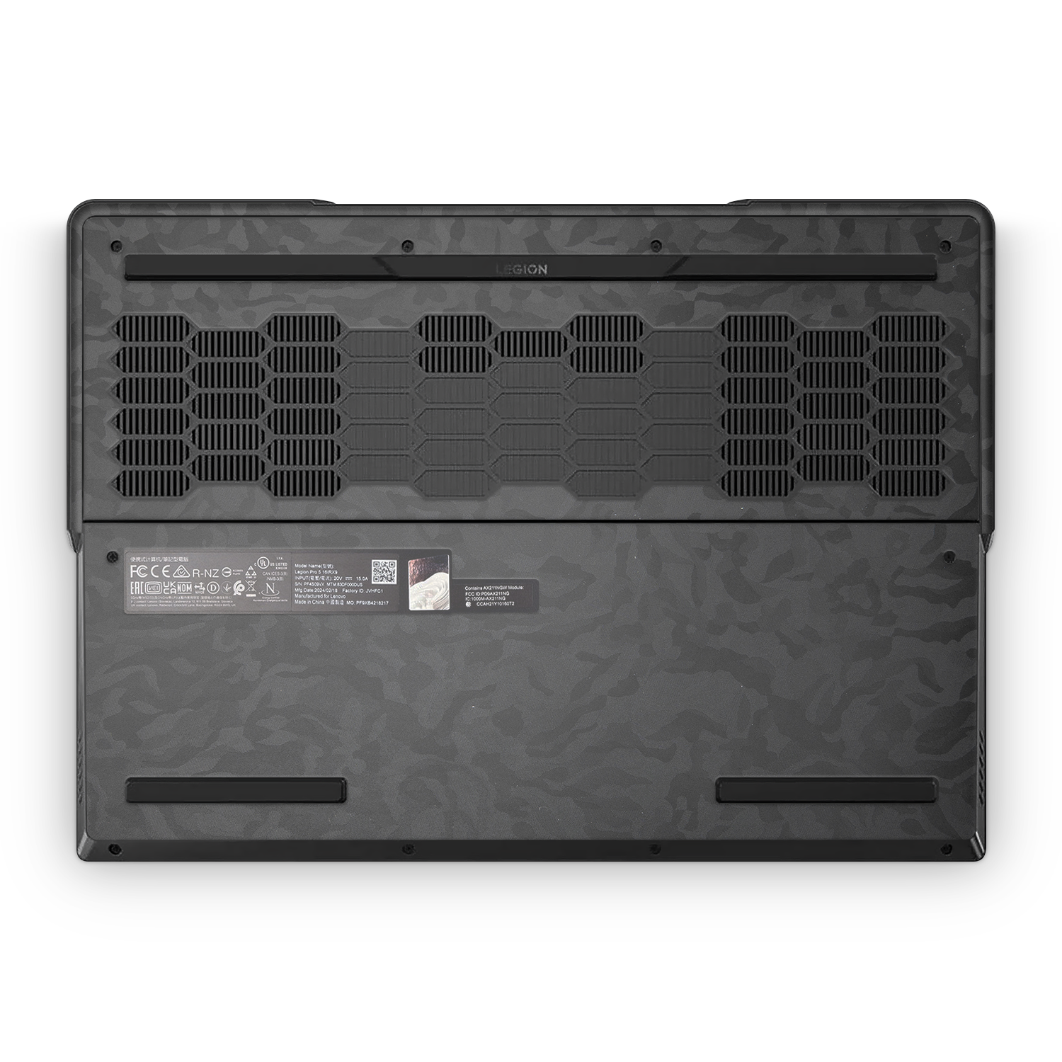 Lenovo Legion Professional 5 Gen 9 2024 Professional Bottom Black Camo Skin Wrap Cover