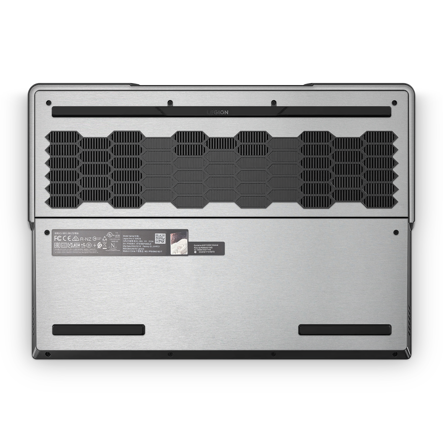 Lenovo Legion Professional 5 Gen 9 2024 Professional Bottom Brushed Aluminum Skin Wrap Cover