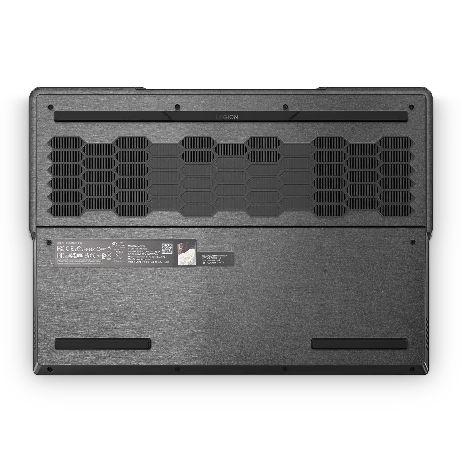 Lenovo Legion Professional 5 Gen 9 2024 Professional Bottom Brushed Black Skin Wrap Cover