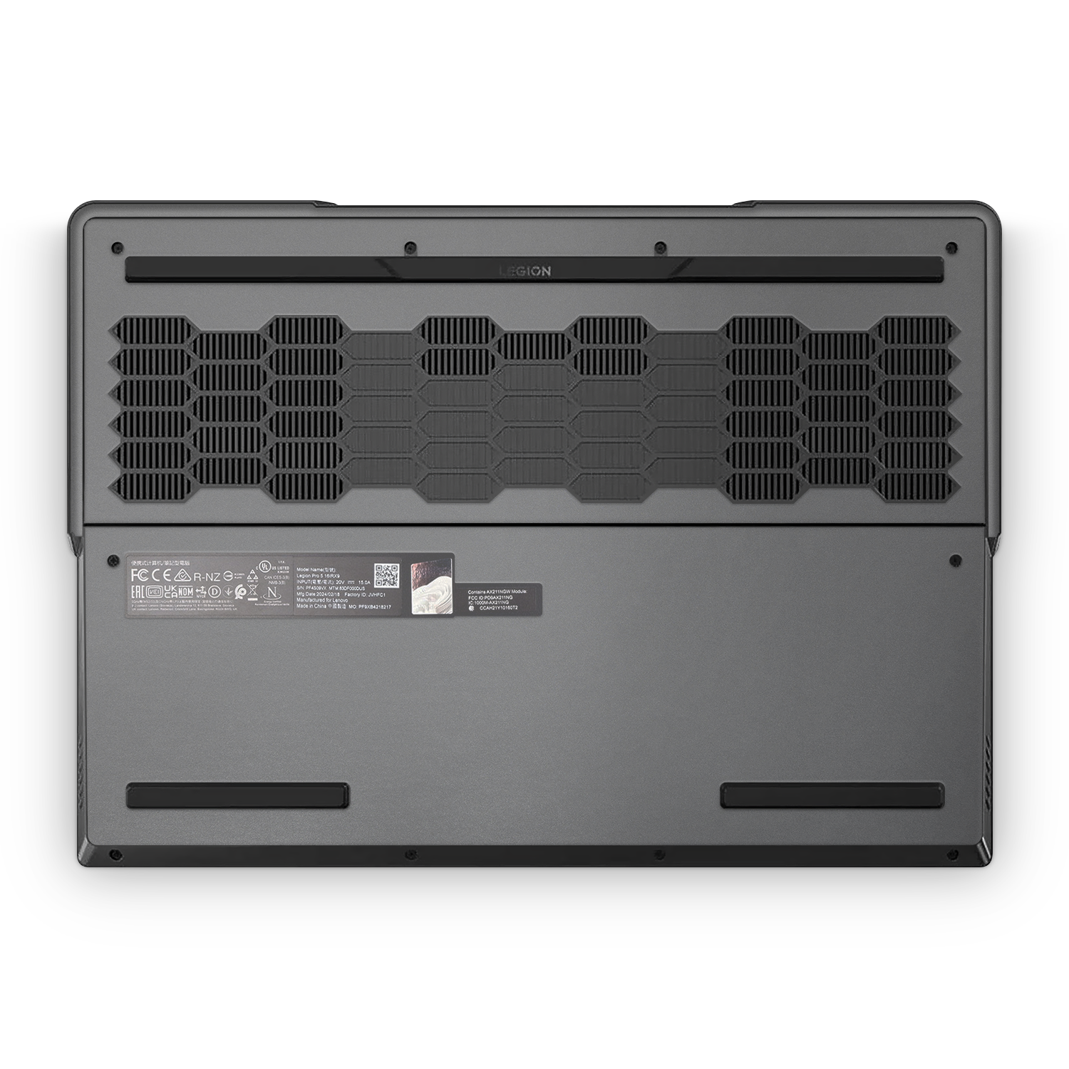 Lenovo Legion Professional 5 Gen 9 2024 Professional Bottom Charcoal Grey Skin Wrap Cover