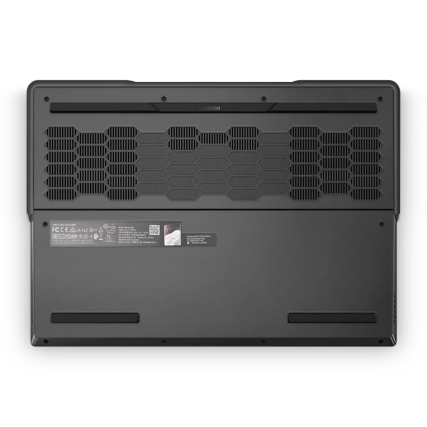 Lenovo Legion Professional 5 Gen 9 2024 Professional Bottom Matte Black Skin Wrap Cover