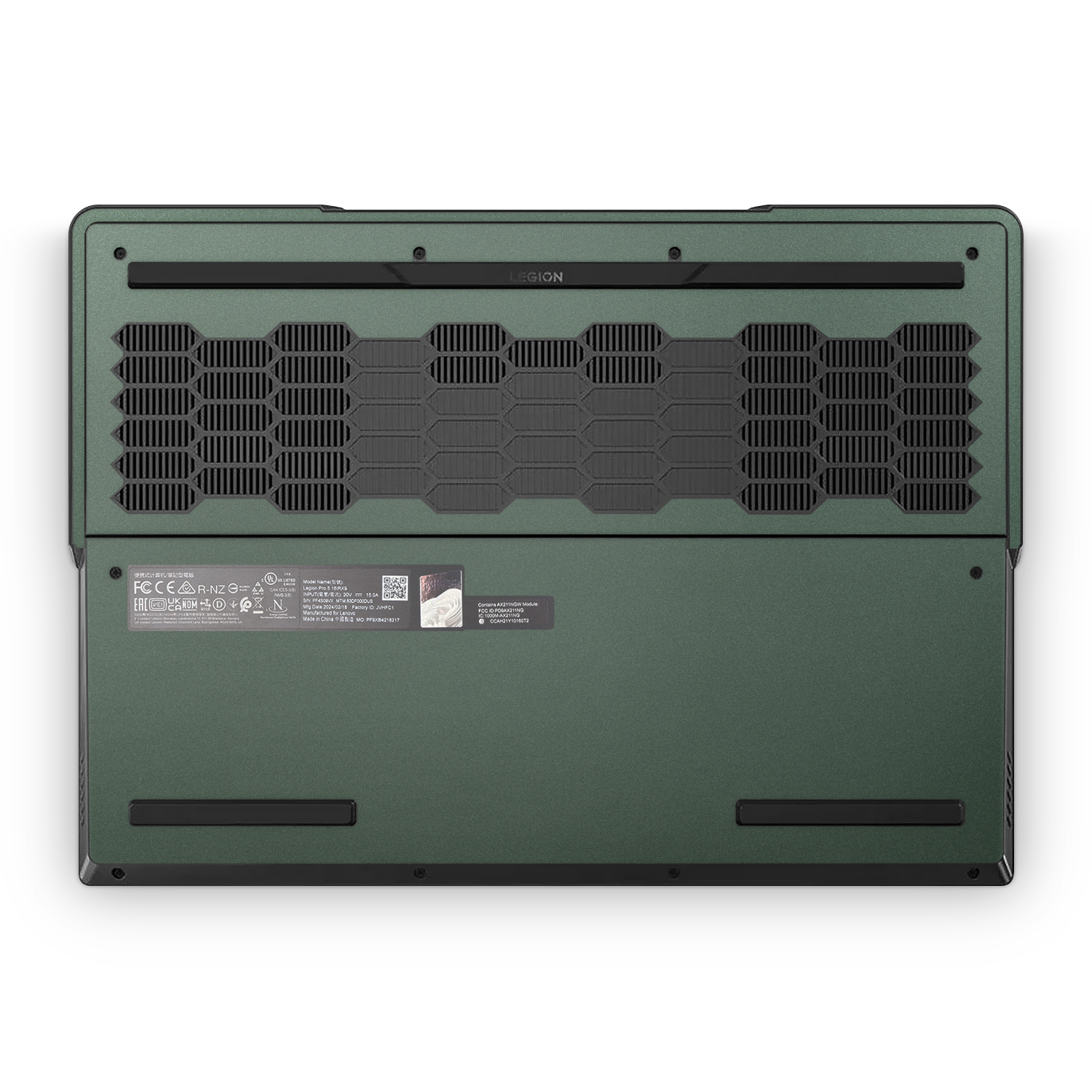 Lenovo Legion Pro 5/5i Gen 9 2024 Professional Bottom Matte Green Metallic Skin Wrap Cover