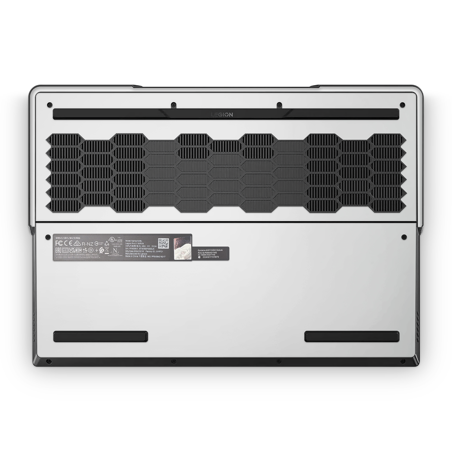 Lenovo Legion Professional 5 Gen 9 2024 Professional Bottom Satin White Skin Wrap Cover