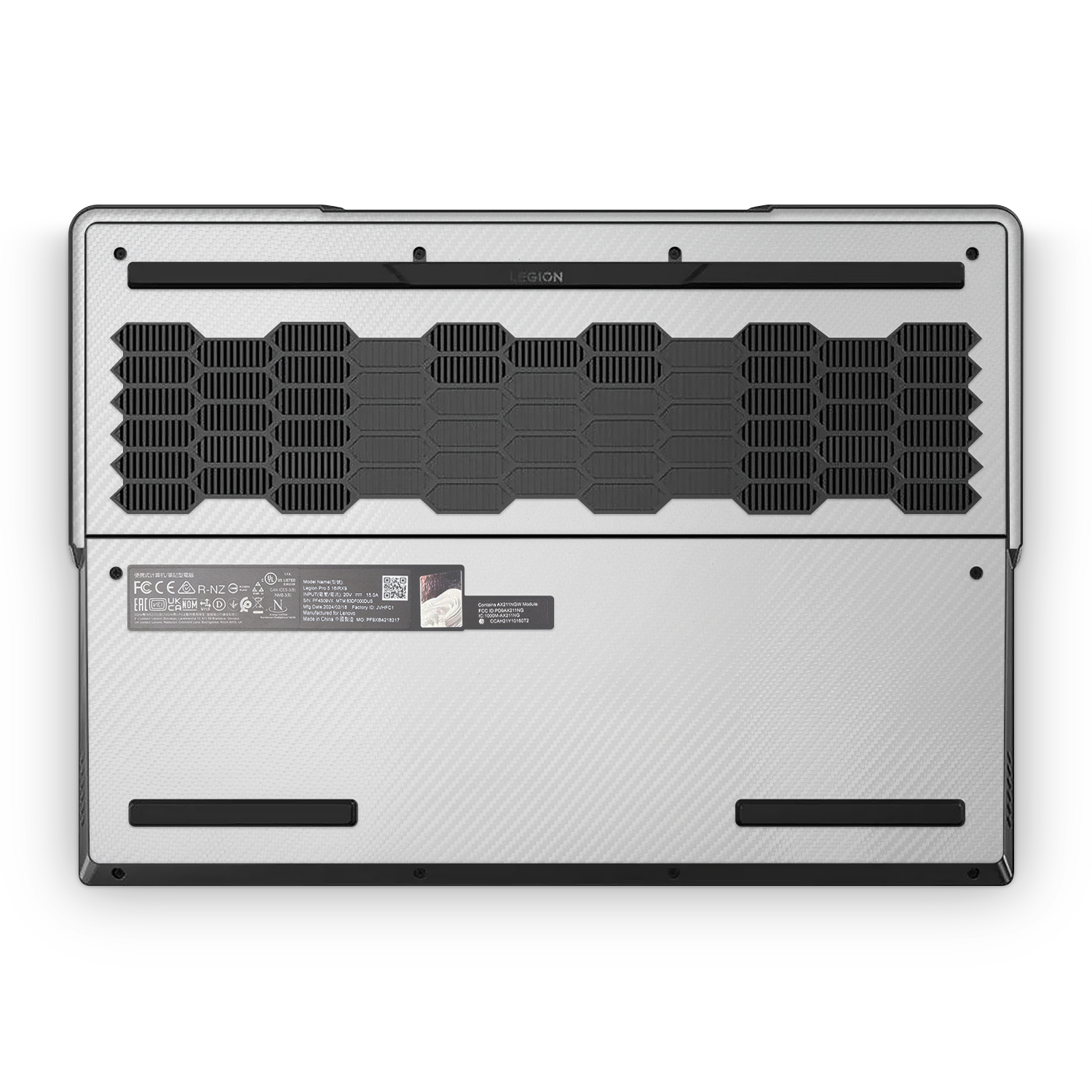 Lenovo Legion Professional 5 Gen 9 2024 Professional Bottom White Carbon Fiber Skin Wrap Cover