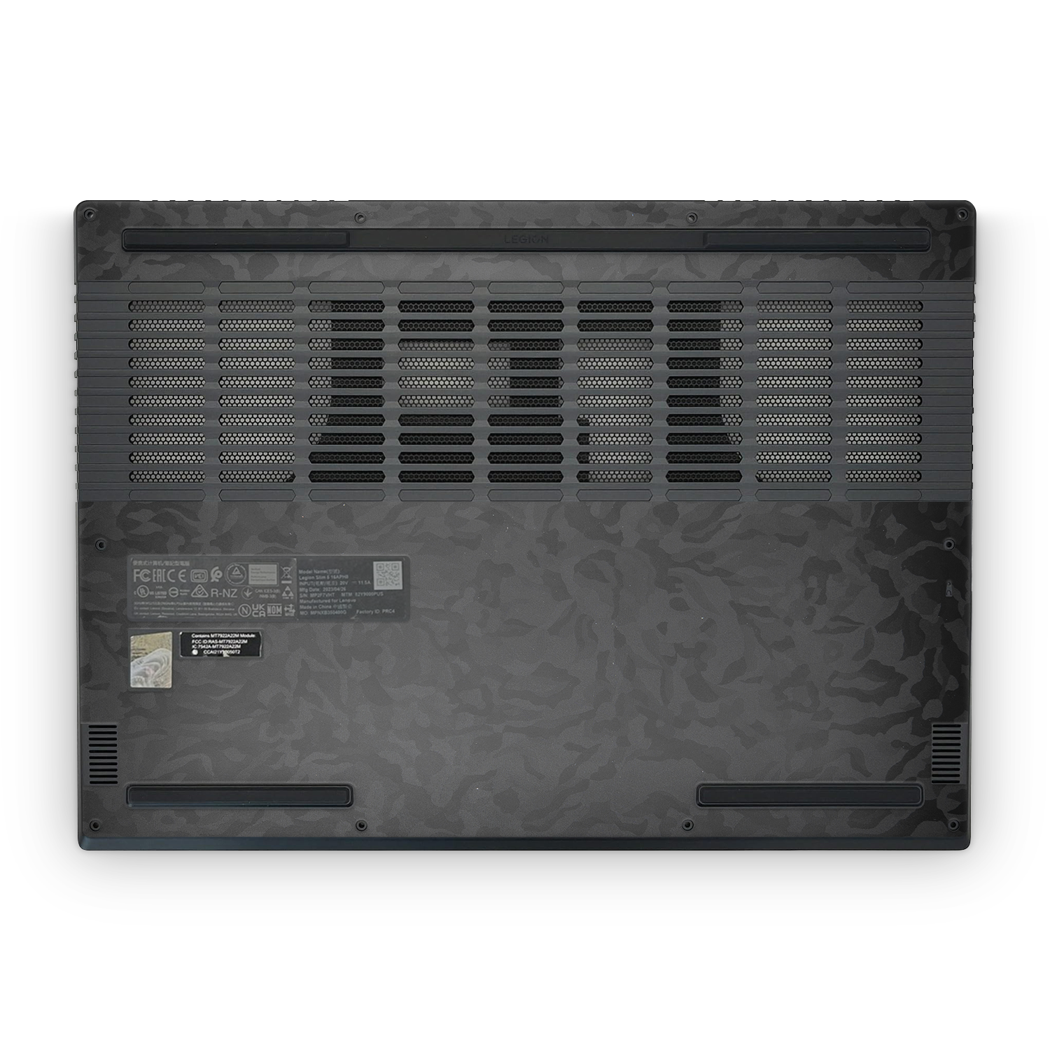 Lenovo Legion Slim 5 16 2023 Professional Bottom Black Camo Skin Wrap Cover