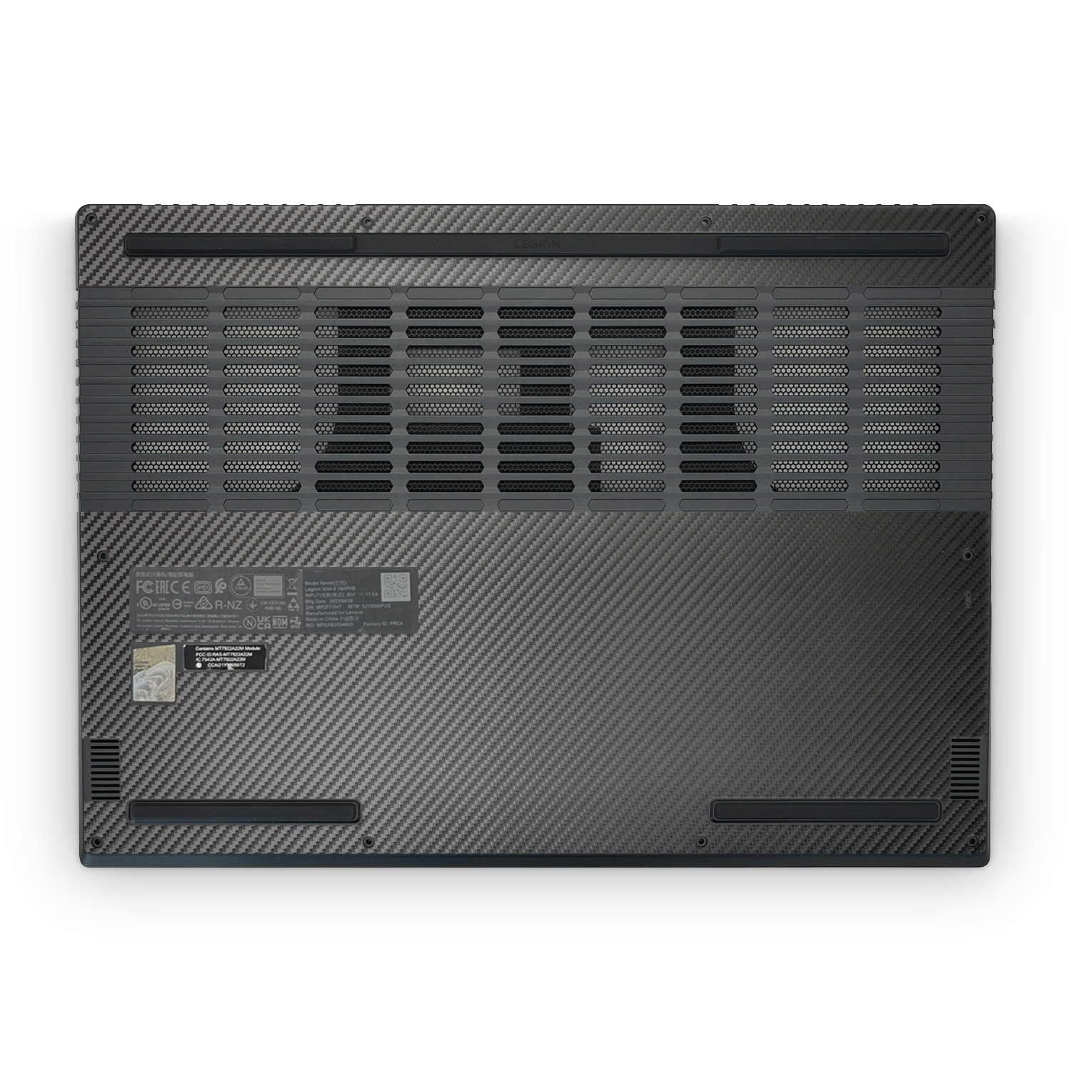 Lenovo Legion Slim 5 16 2023 Professional Bottom Black Carbon Fiber Skin Wrap Cover