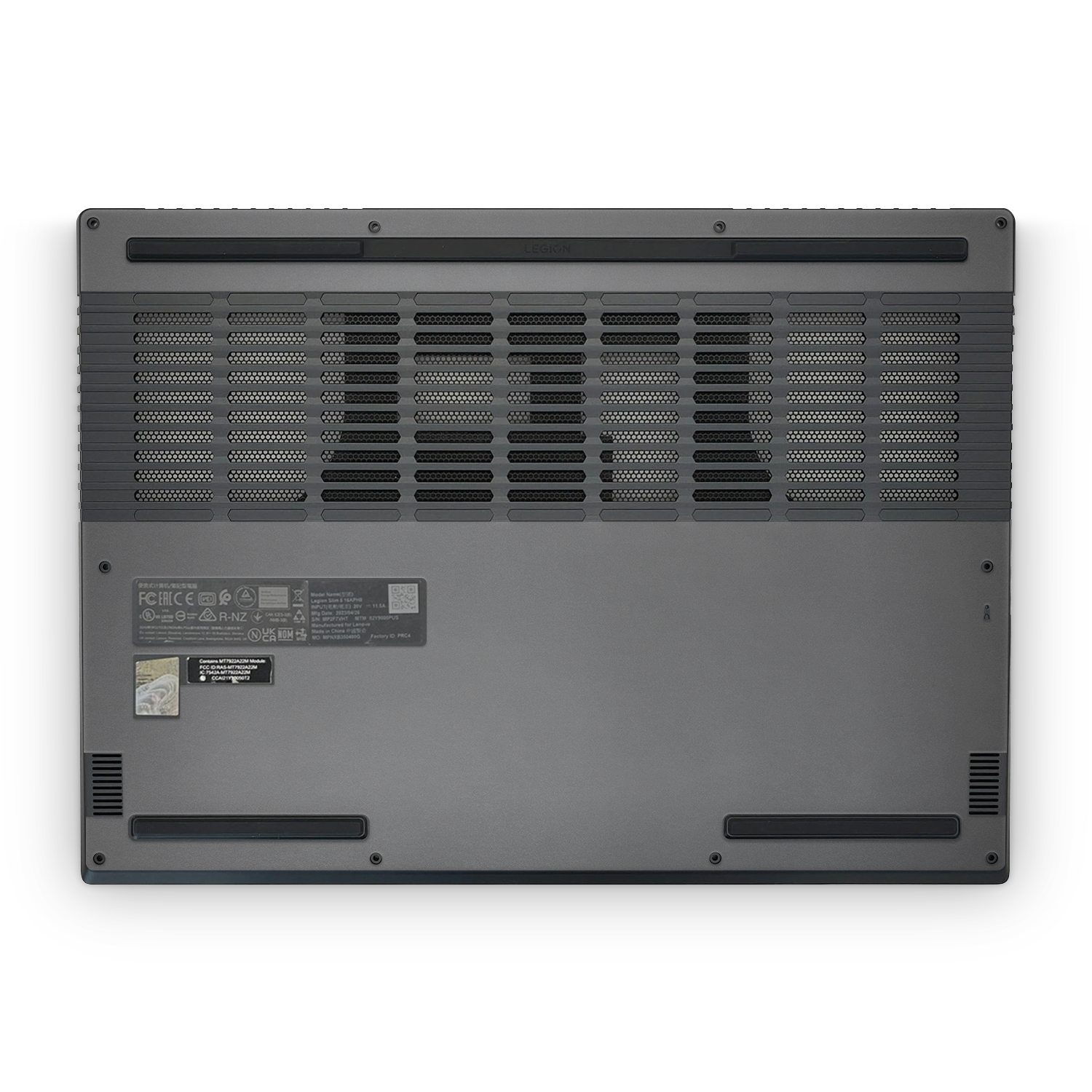 Lenovo Legion Slim 5 16 2023 Professional Bottom Charcoal Grey Skin Wrap Cover
