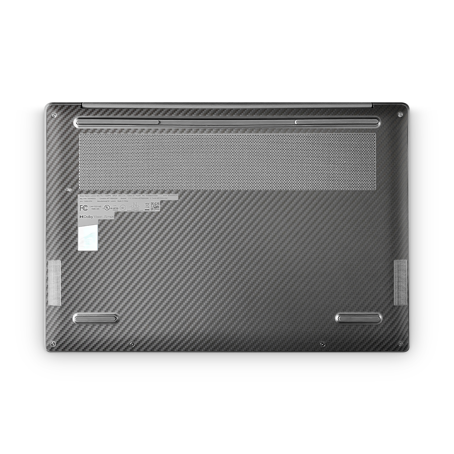 Lenovo Slim Professional 7 14 2023 Professional Bottom Black Carbon Fiber Skin Wrap Cover