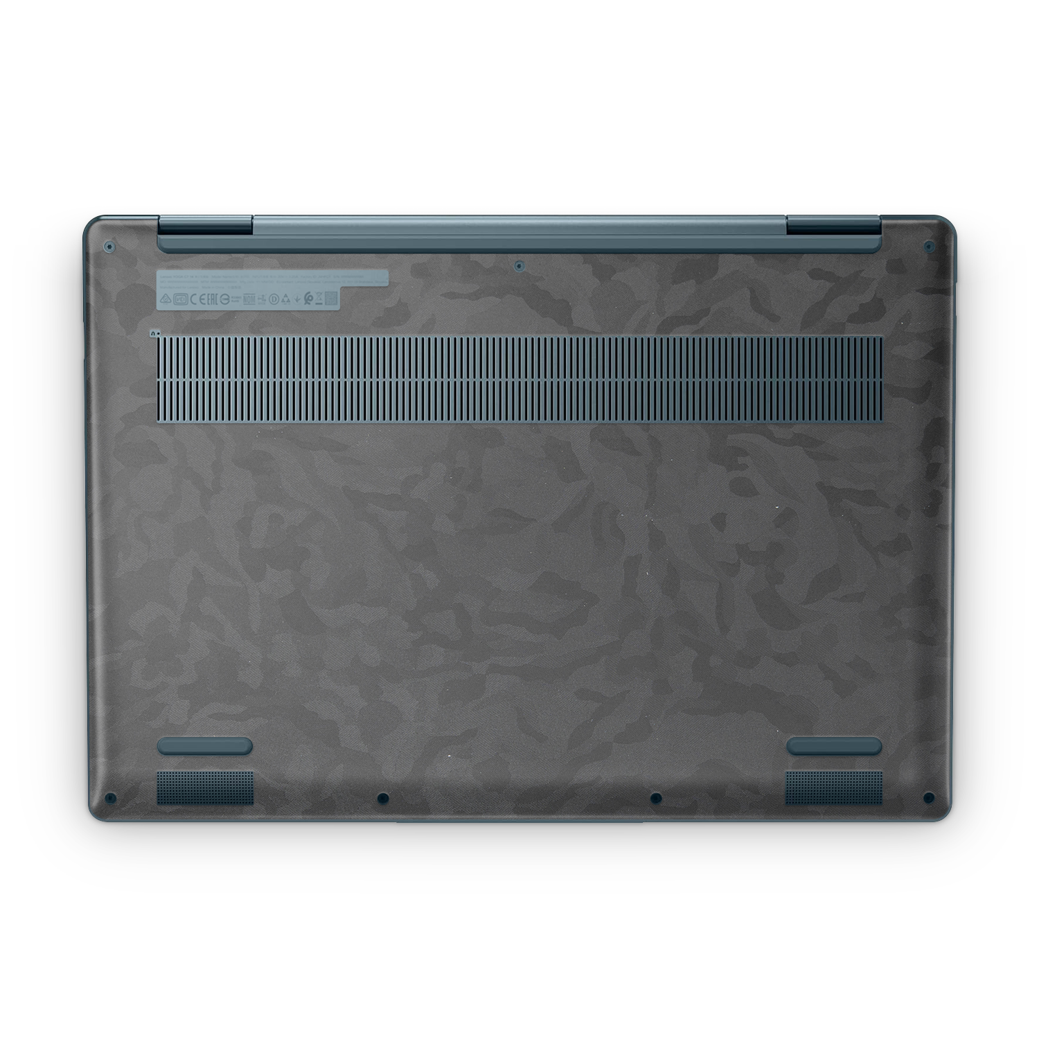 Lenovo Yoga 7I 14 2022 Professional Bottom Black Camo Skin Wrap Cover