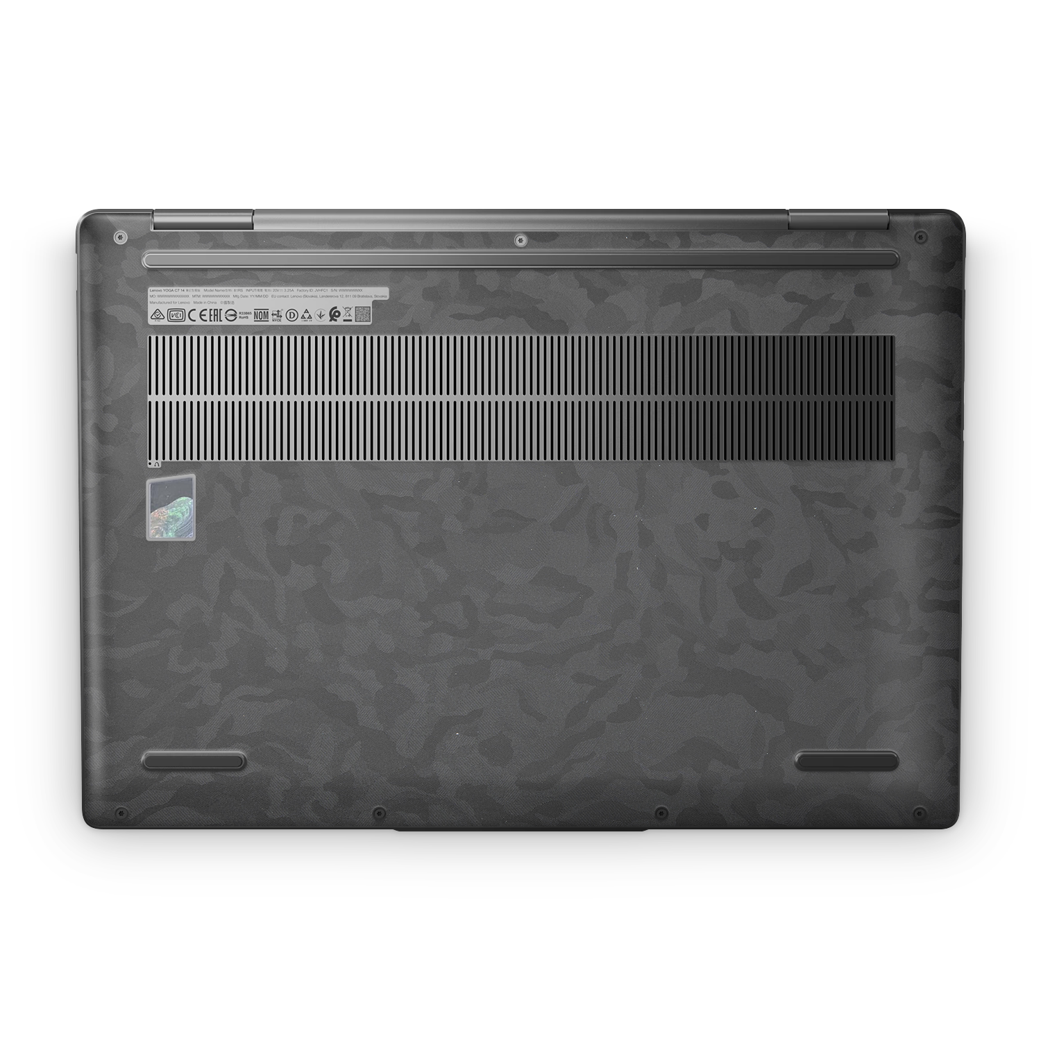 Lenovo Yoga 7I 14 2023 Professional Bottom Black Camo Skin Wrap Cover
