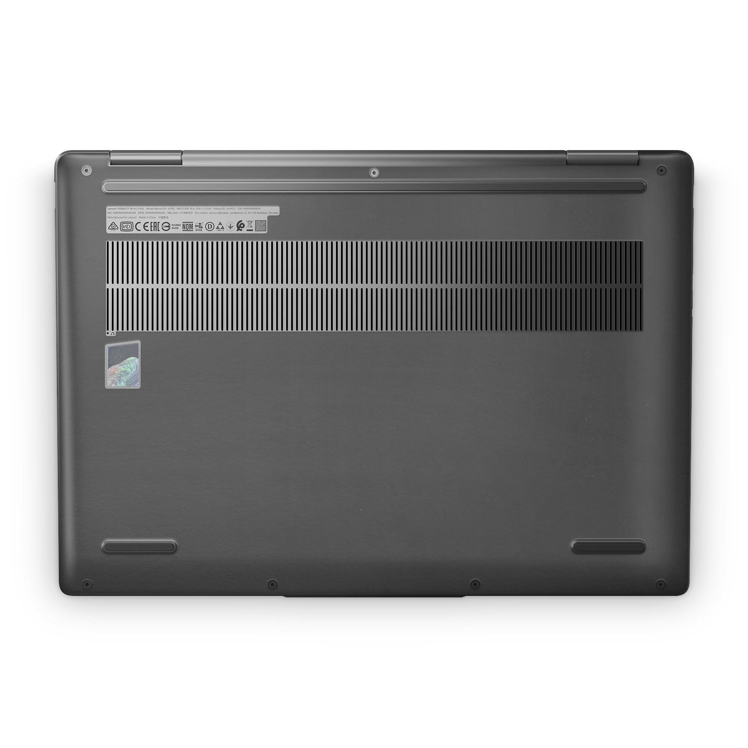 Lenovo Yoga 7I 14 2023 Professional Bottom Matte Black Skin Wrap Cover