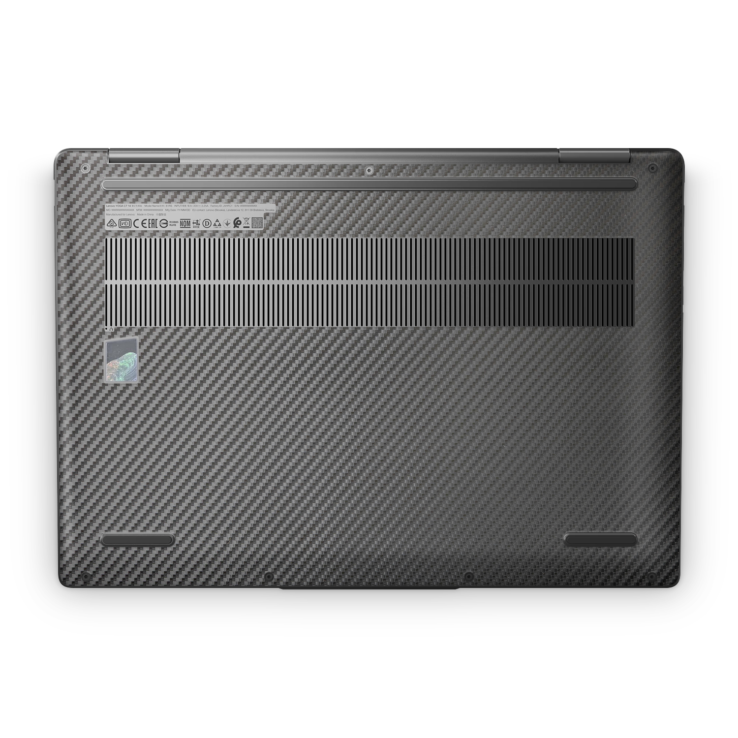 Lenovo Yoga 7I 14 2024 Professional Bottom Black Carbon Fiber Skin Wrap Cover