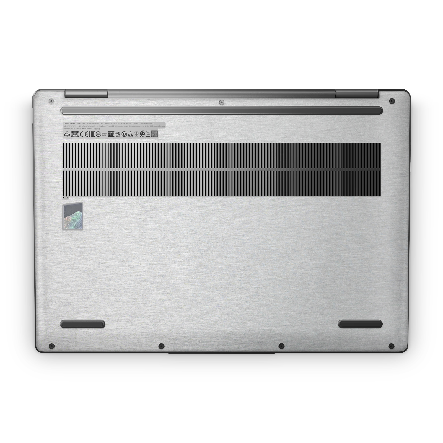 Lenovo Yoga 7I 14 2024 Professional Bottom Brushed Aluminum Skin Wrap Cover