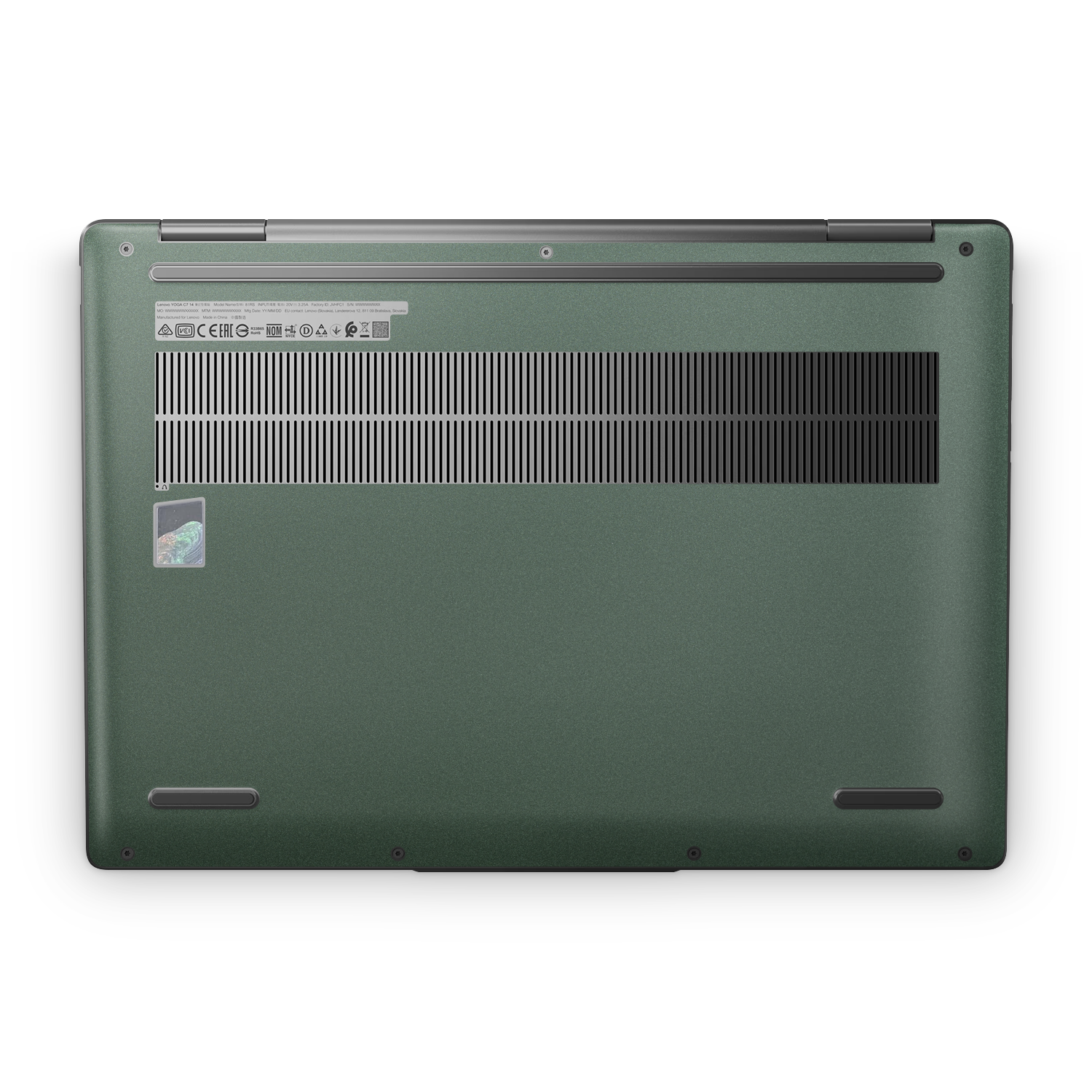 Lenovo Yoga 7i 14" 2024 Professional Bottom Matte Green Metallic Skin Wrap Cover