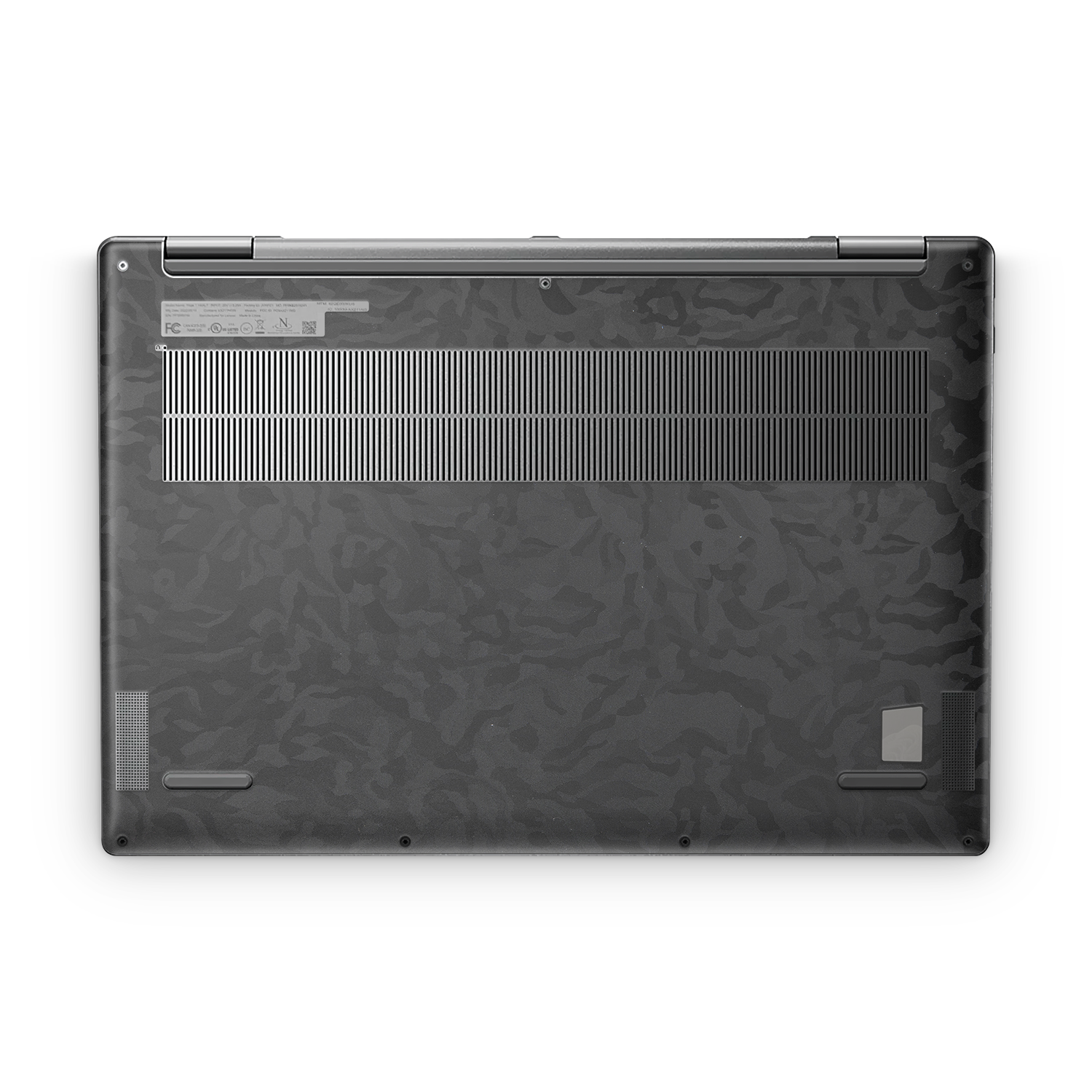 Lenovo Yoga 7I 16 2022 Professional Bottom Black Camo Skin Wrap Cover