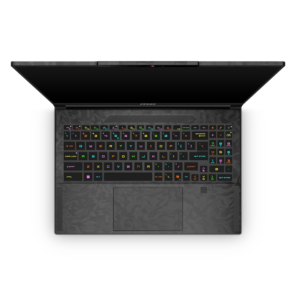 Msi Stealth 16 2025 Professional Interior Black Camo Skin Wrap Cover