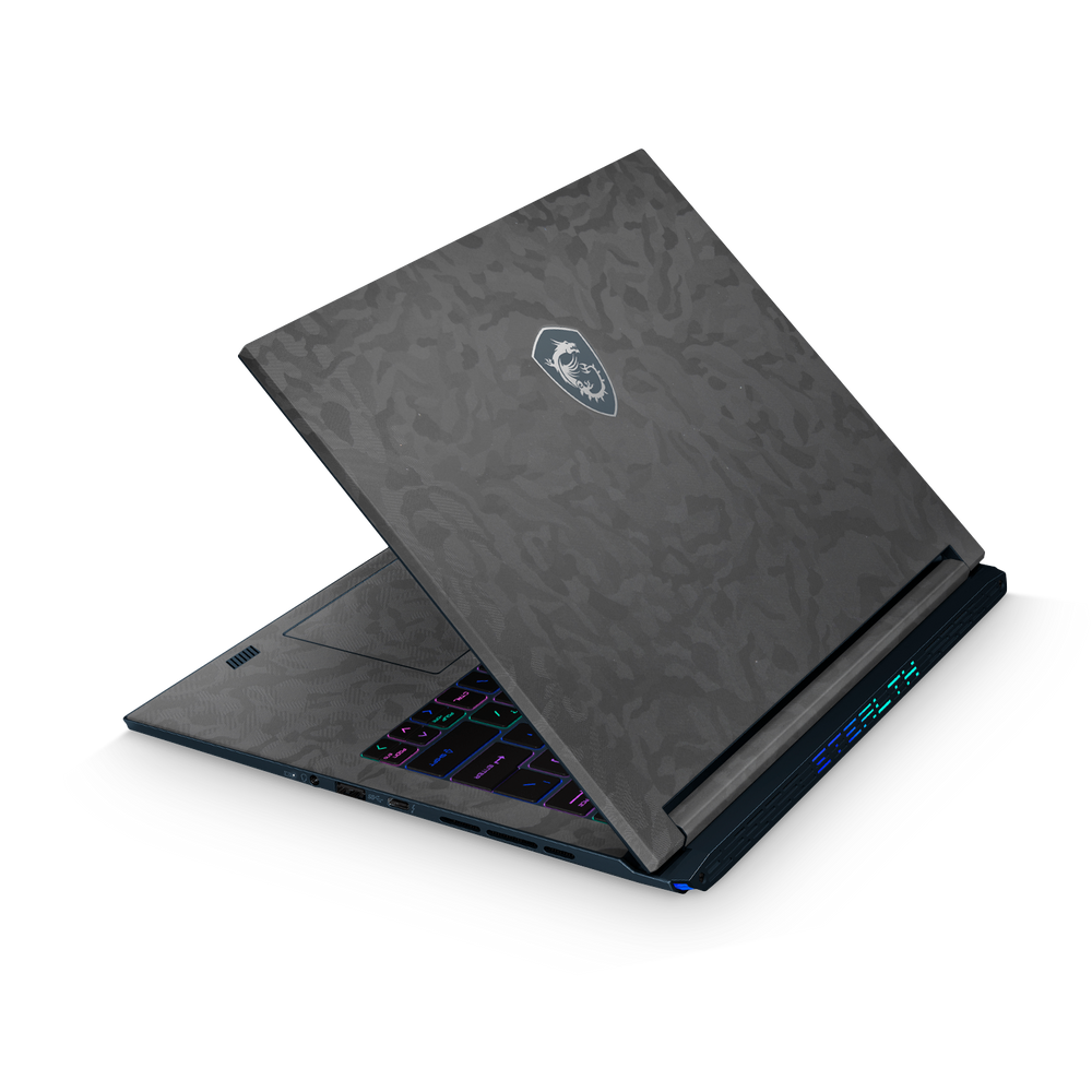 Msi Stealth Studio 14 2023 Professional Black Camo Skin Wrap Cover