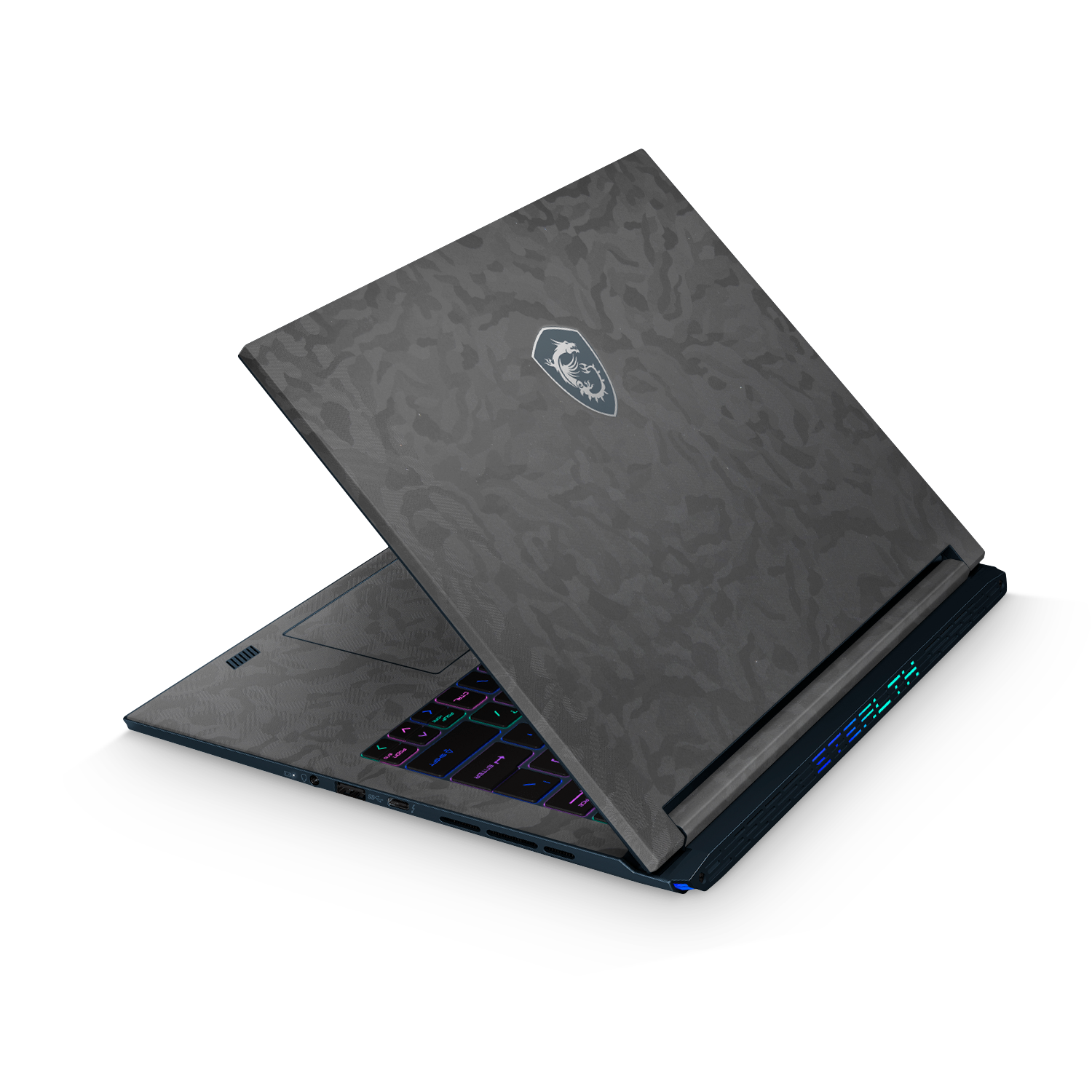 Msi Stealth Studio 14 2023 Professional Black Camo Skin Wrap Cover