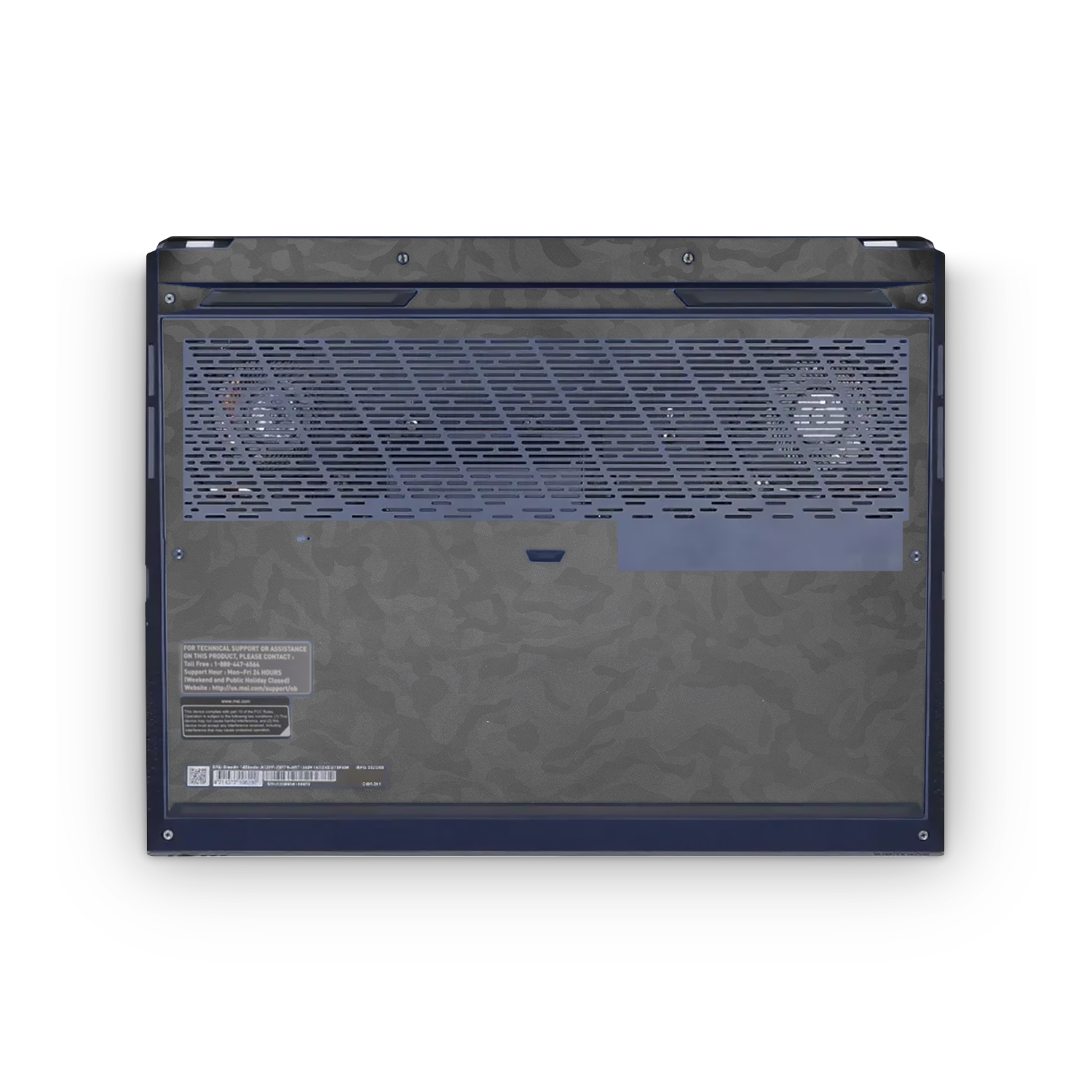 Msi Stealth Studio 14 2023 Professional Bottom Black Camo Skin Wrap Cover