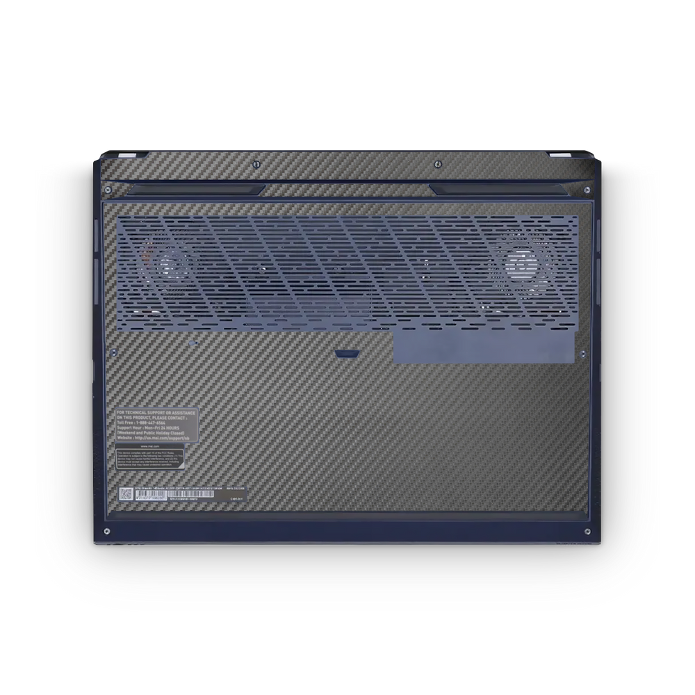 Msi Stealth Studio 14 2023 Professional Bottom Black Carbon Fiber Skin Wrap Cover