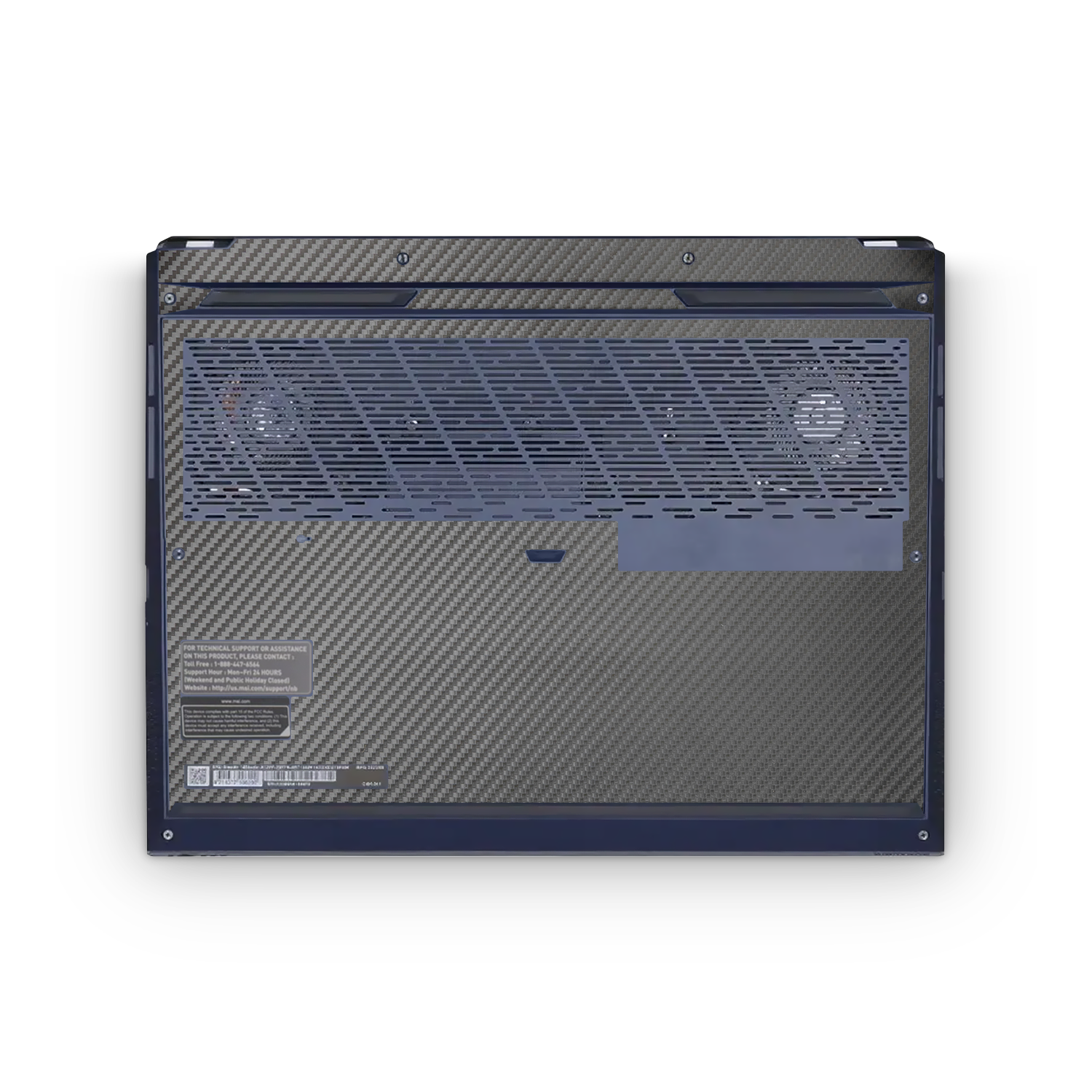 Msi Stealth Studio 14 2023 Professional Bottom Black Carbon Fiber Skin Wrap Cover