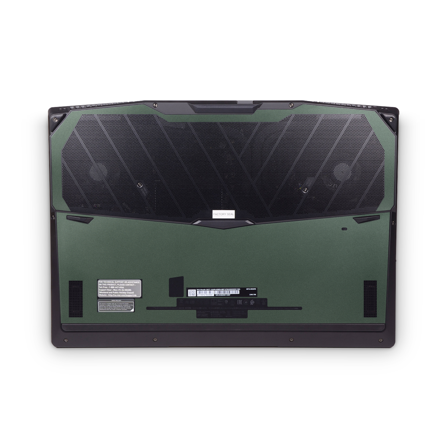 MSI Stealth Studio 17" 2023 Professional Bottom Matte Green Metallic Skin Wrap Cover