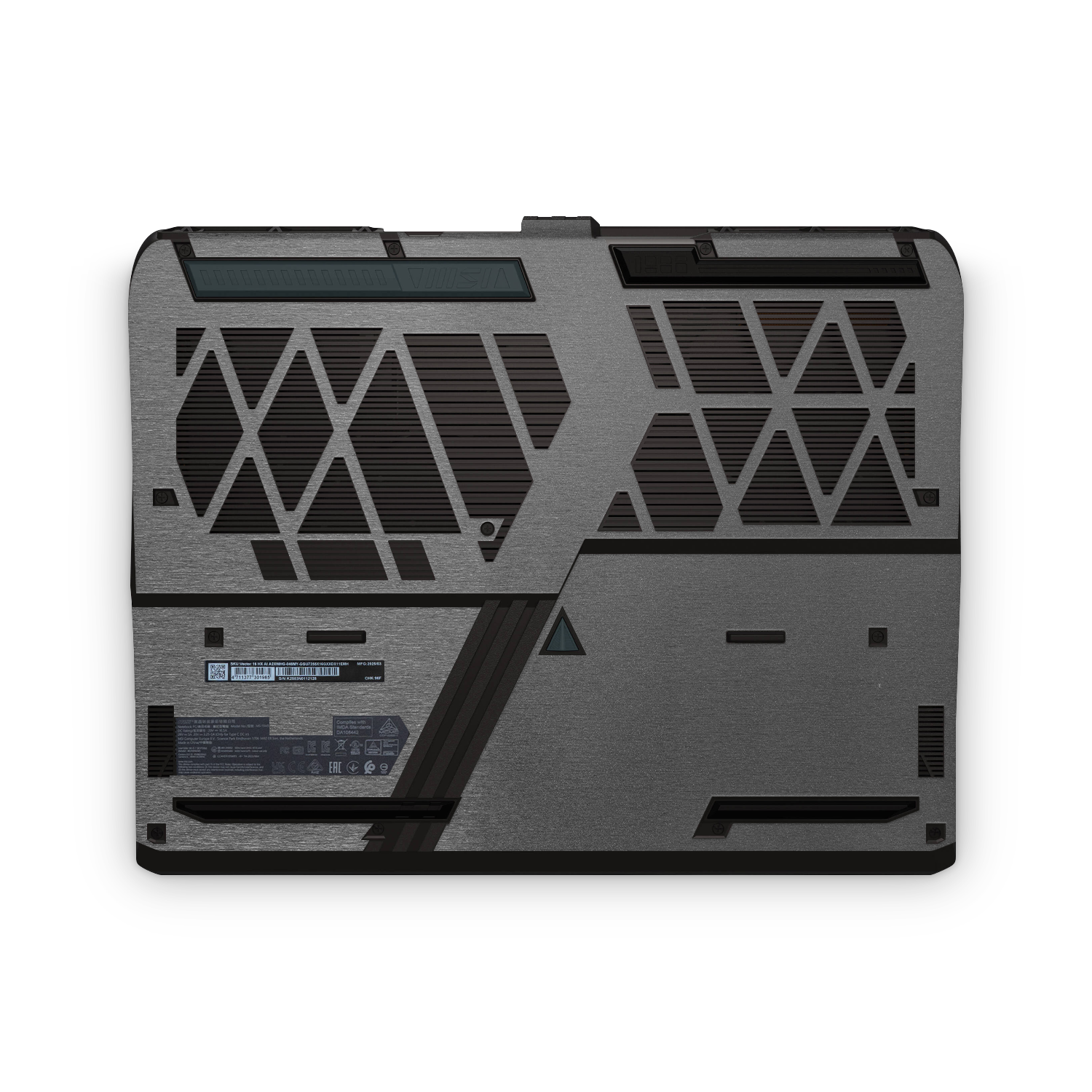Msi Vector 16 Hx 2025 Professional Bottom Brushed Black Skin Wrap Cover
