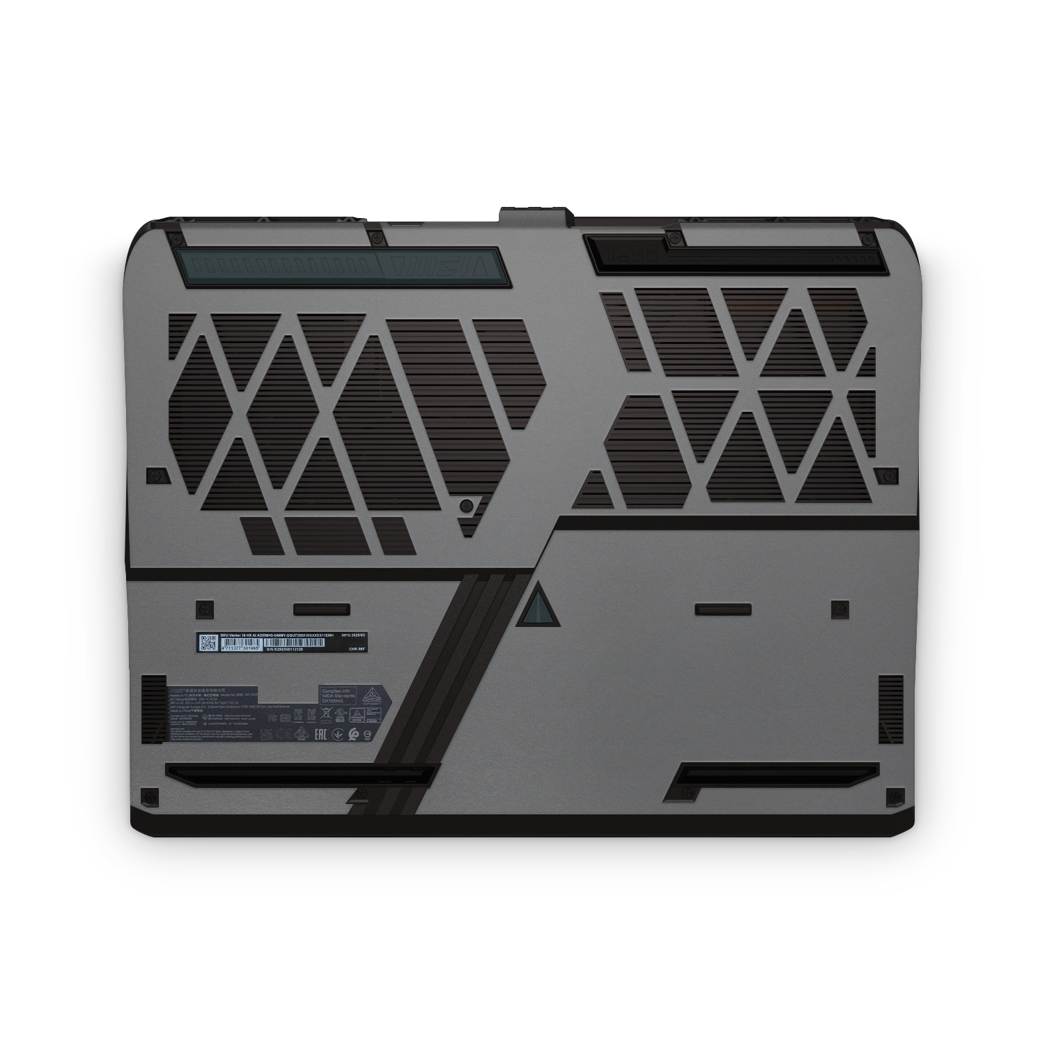 Msi Vector 16 Hx 2025 Professional Bottom Charcoal Grey Skin Wrap Cover