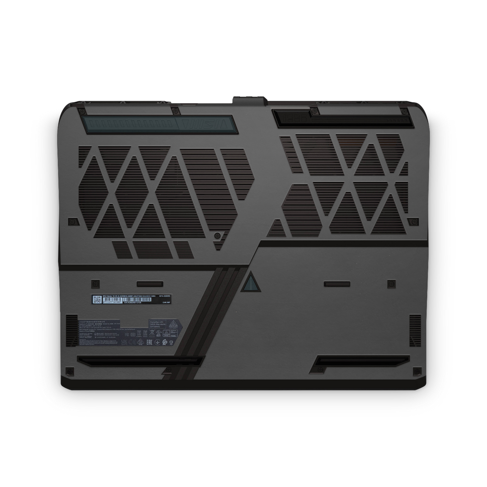 Msi Vector 16 Hx 2025 Professional Bottom Matte Black Skin Wrap Cover