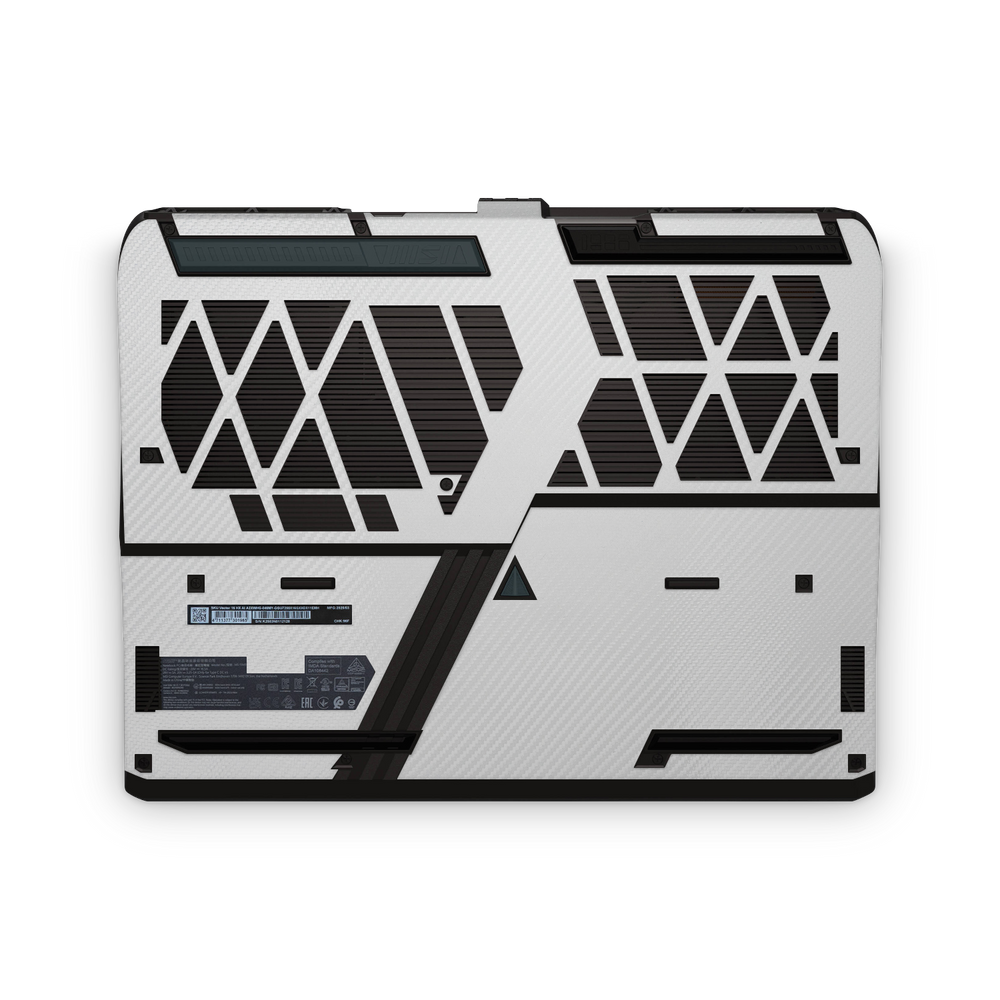 Msi Vector 16 Hx 2025 Professional Bottom White Carbon Fiber Skin Wrap Cover