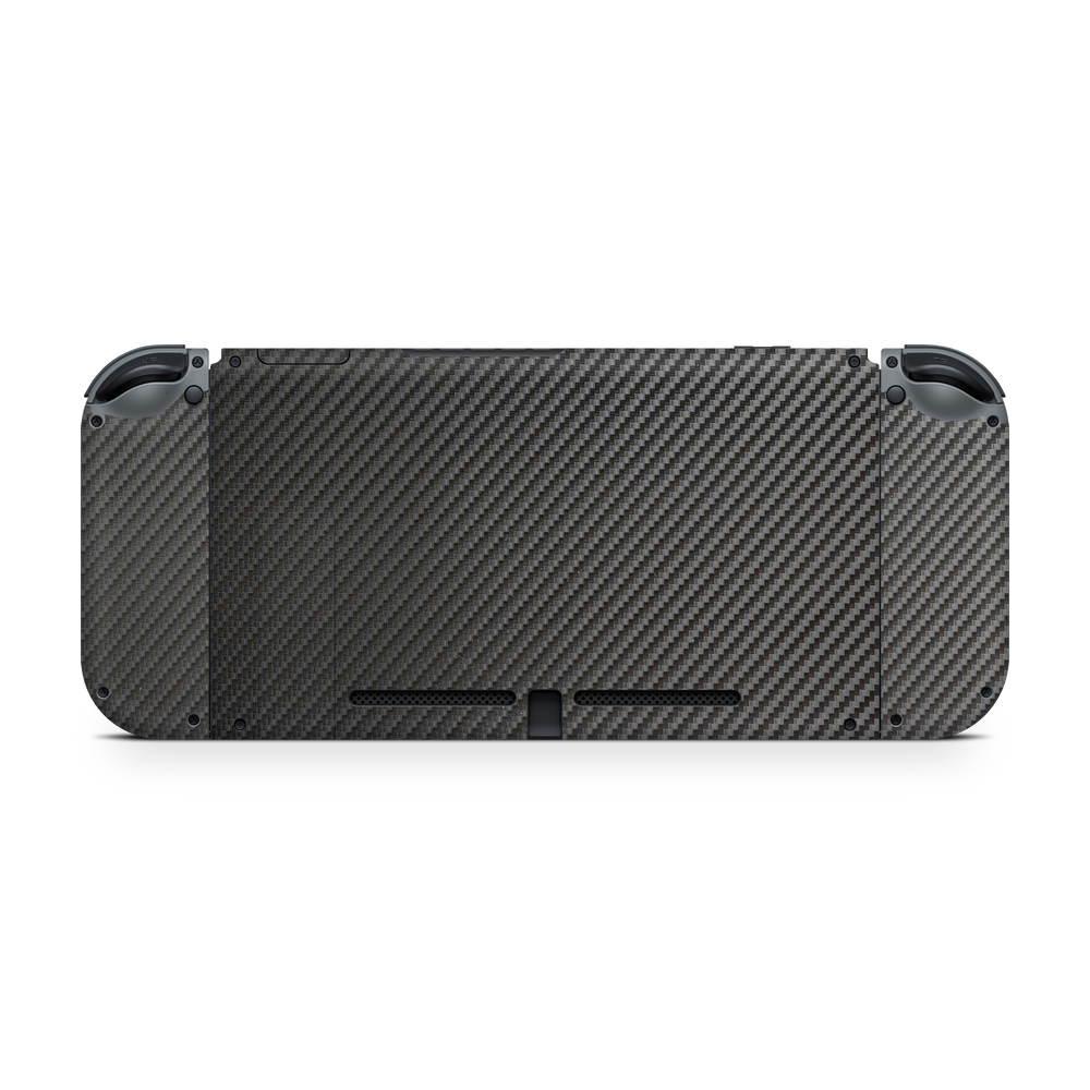 Nintendo Switch G1 Back Essentials Black Carbon Fiber Skin Wrap Cover
