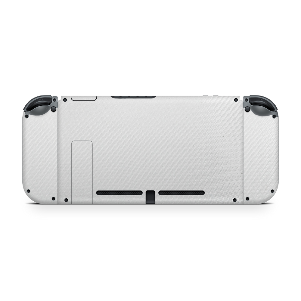 Nintendo Switch G1 Back Essentials White Carbon Fiber Skin Wrap Cover