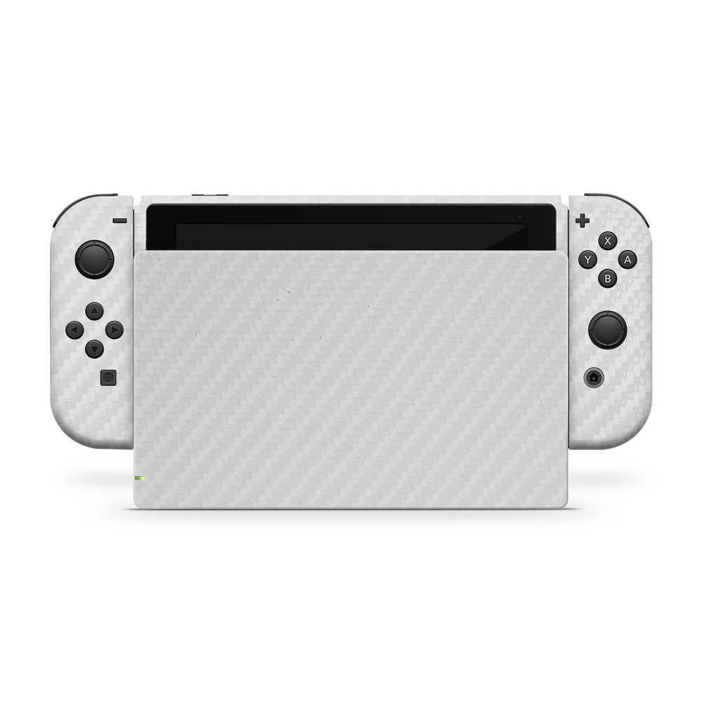 Nintendo Switch G1 Premium White Carbon Fiber Skin Wrap Cover