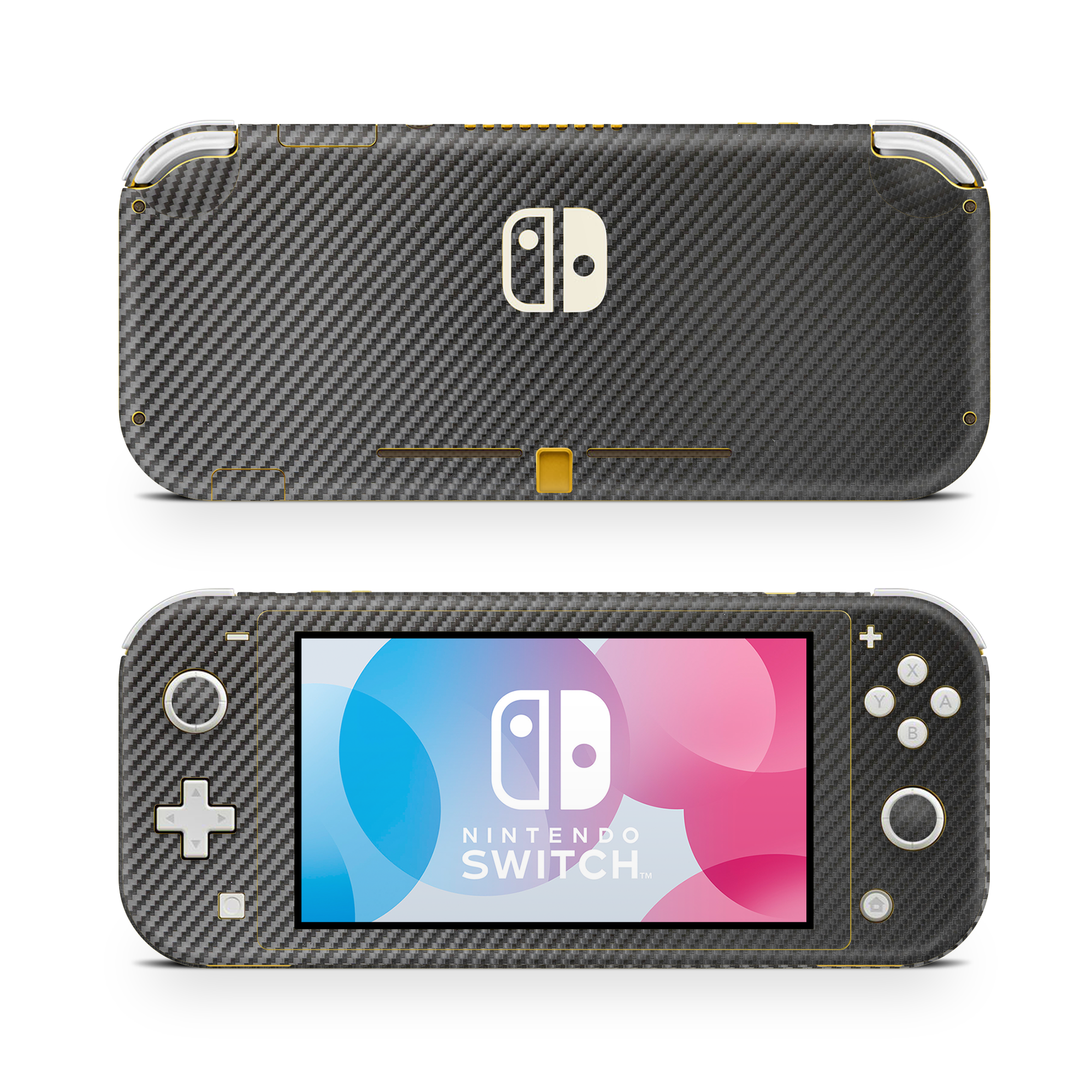 Nintendo Switch Lite Black Carbon Fiber Skin Wrap Cover