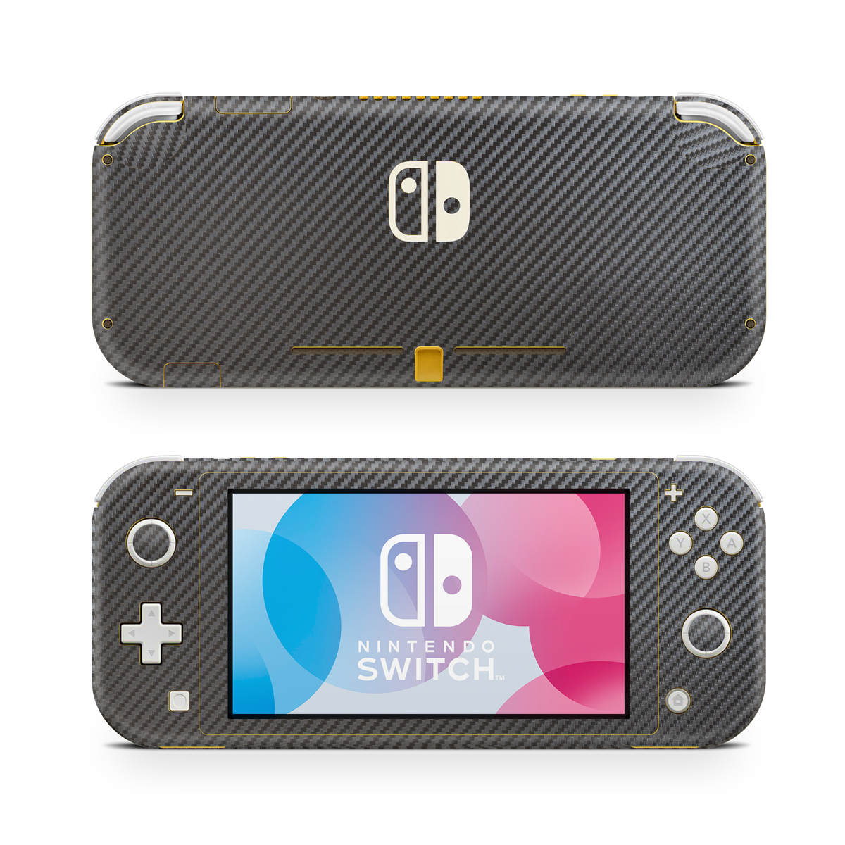 Nintendo Switch Lite Premium Black Carbon Fiber Skin Wrap Cover
