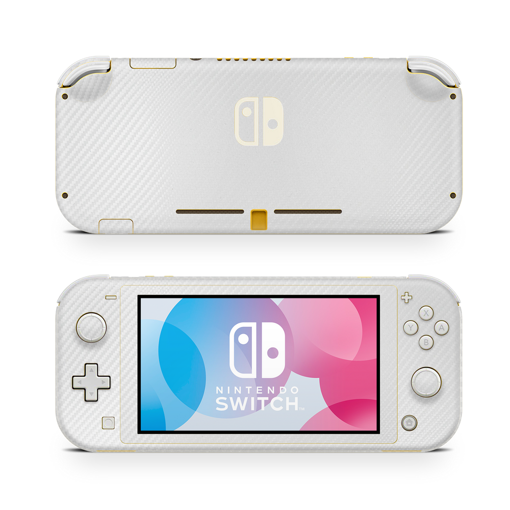 Nintendo Switch Lite White Carbon Fiber Skin Wrap Cover