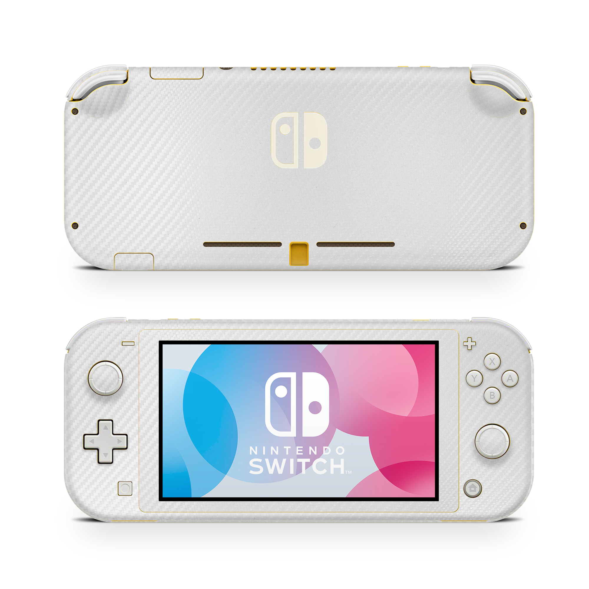 Nintendo Switch Lite White Carbon Fiber Skin Wrap Cover