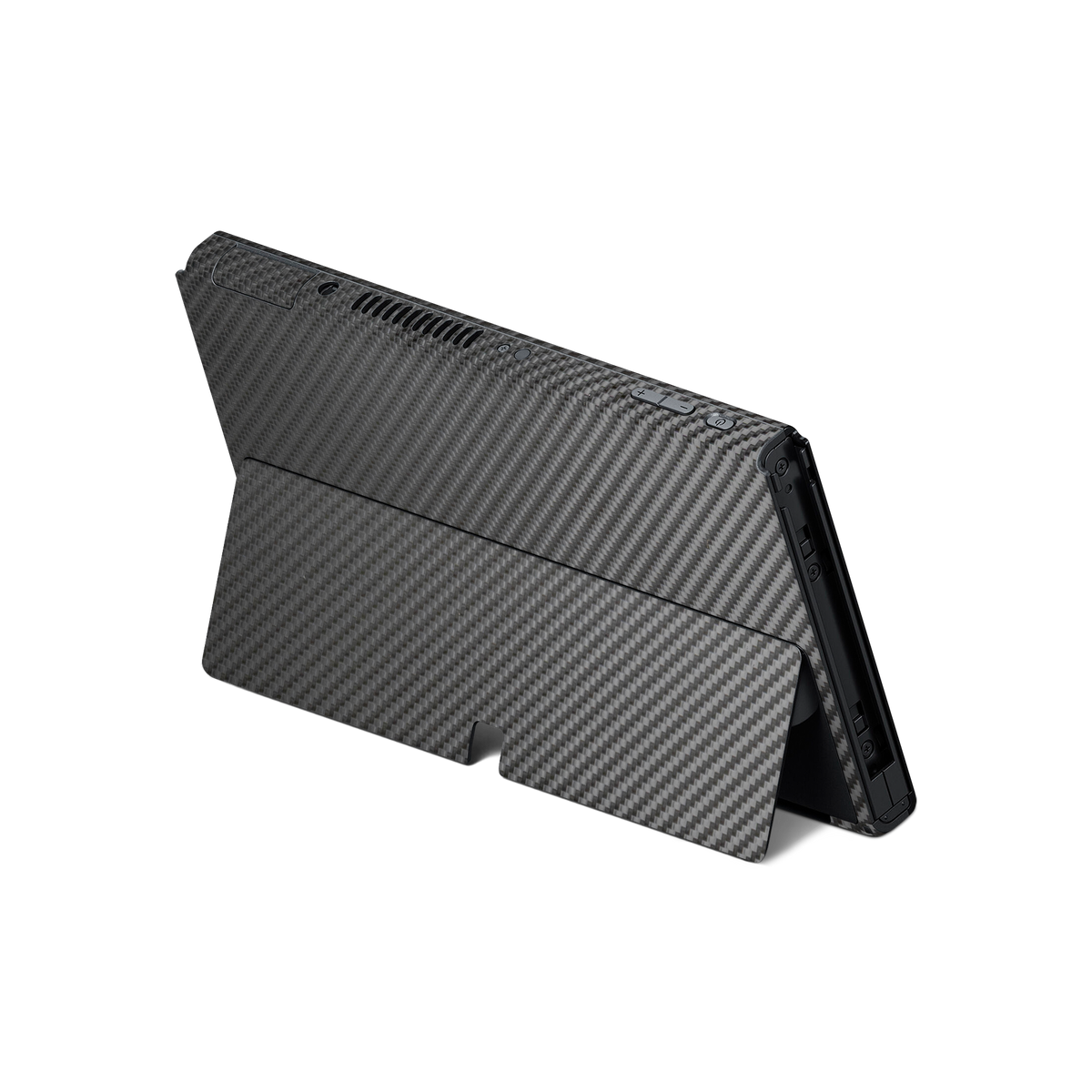 Nintendo Switch Oled Back Essentials Premium Black Carbon Fiber Skin Wrap Cover