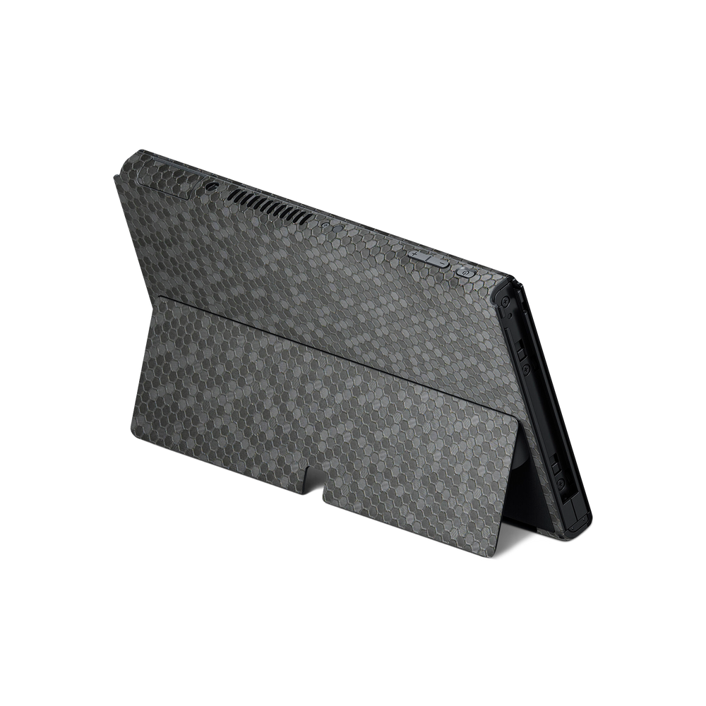 Nintendo Switch Oled Back Essentials Premium Black Honeycomb Skin Wrap Cover