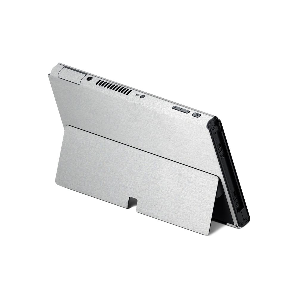 Nintendo Switch Oled Back Essentials Premium Brushed Aluminum Skin Wrap Cover