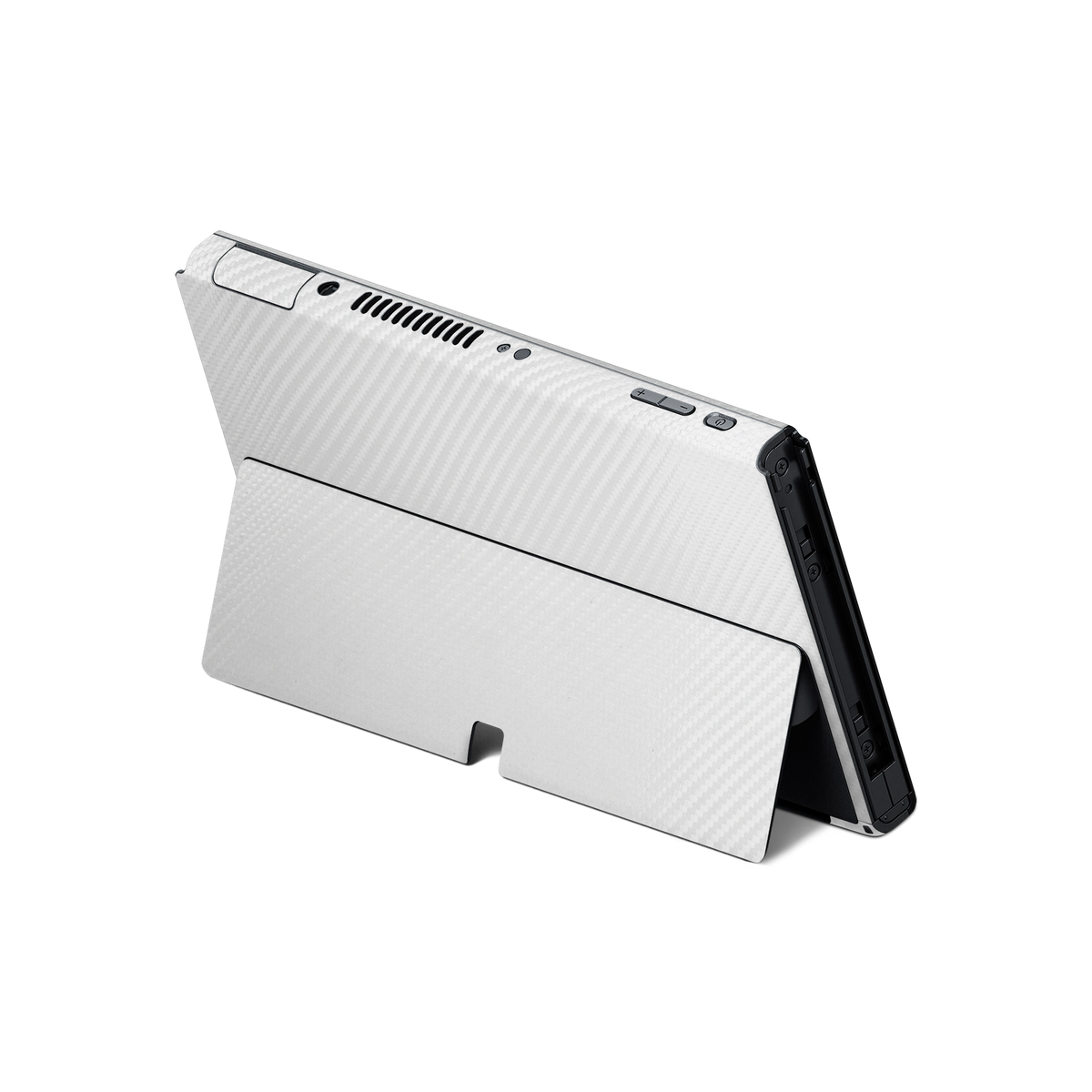 Nintendo Switch Oled Back Essentials Premium White Carbon Fiber Skin Wrap Cover
