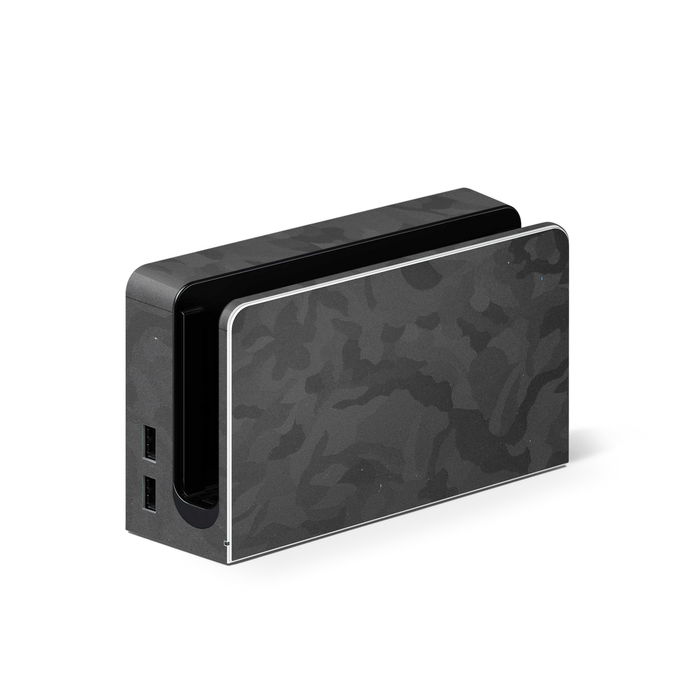 Nintendo Switch Oled Dock Premium Black Camo Skin Wrap Cover