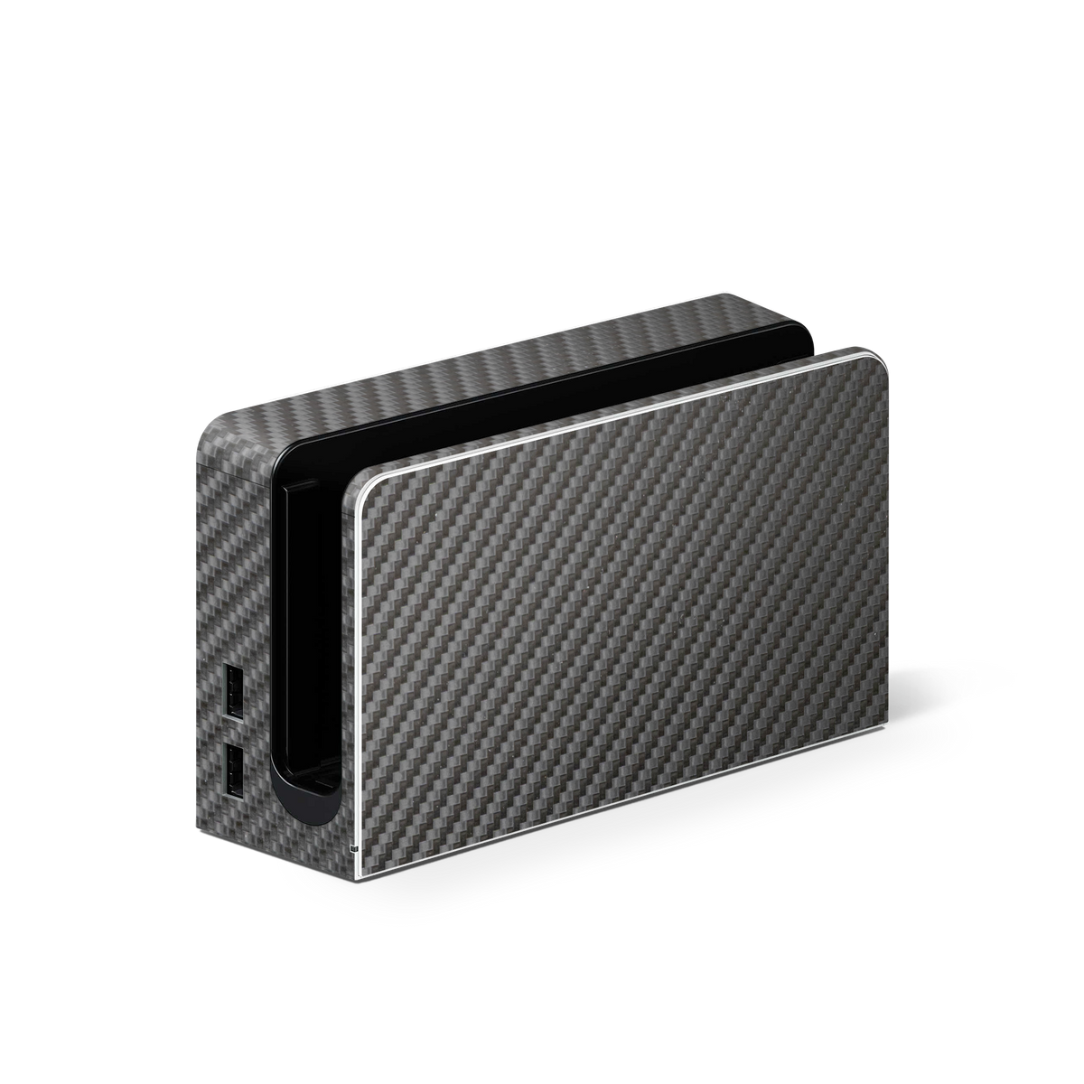 Nintendo Switch Oled Dock Premium Black Carbon Fiber Skin Wrap Cover
