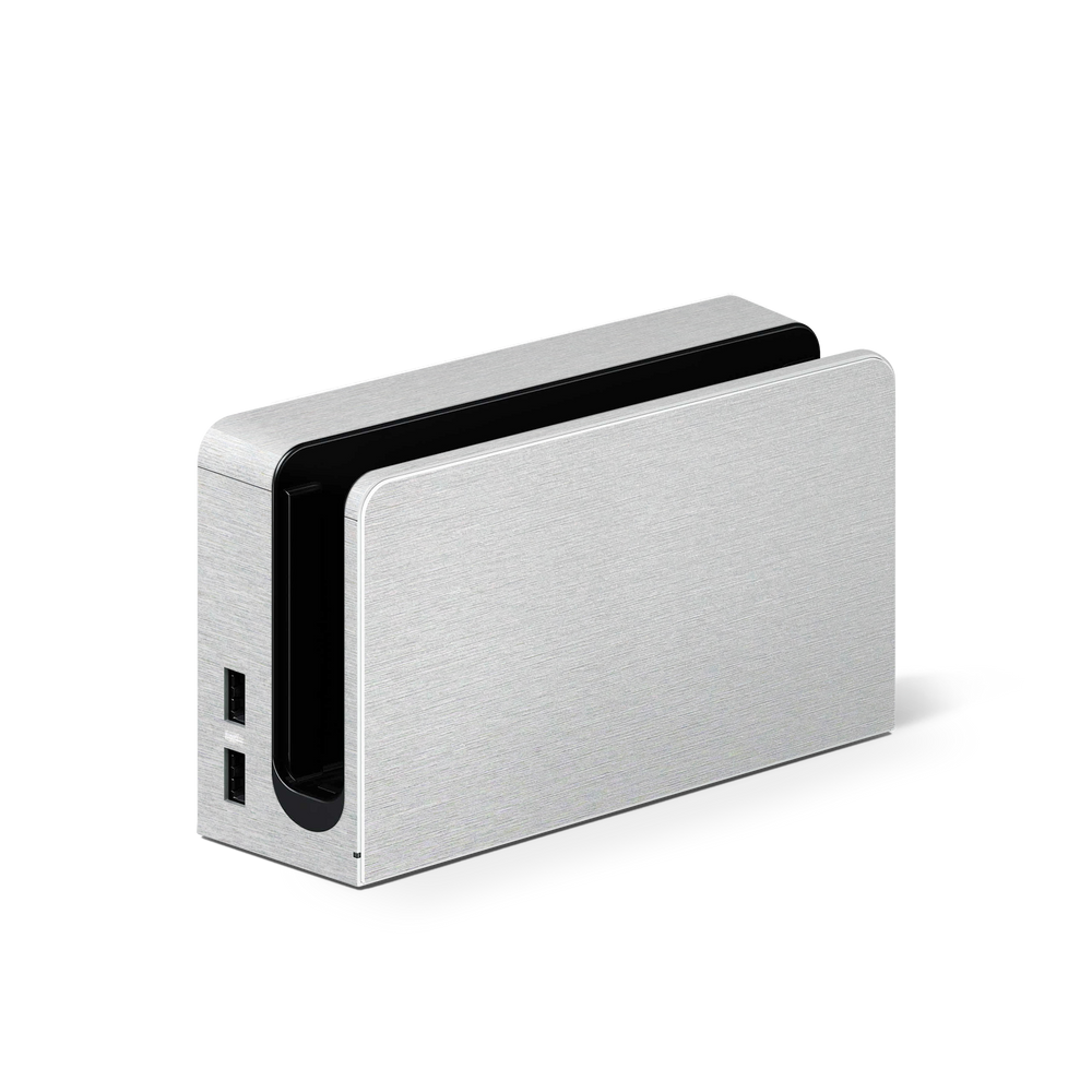 Nintendo Switch Oled Dock Premium Brushed Aluminum Skin Wrap Cover