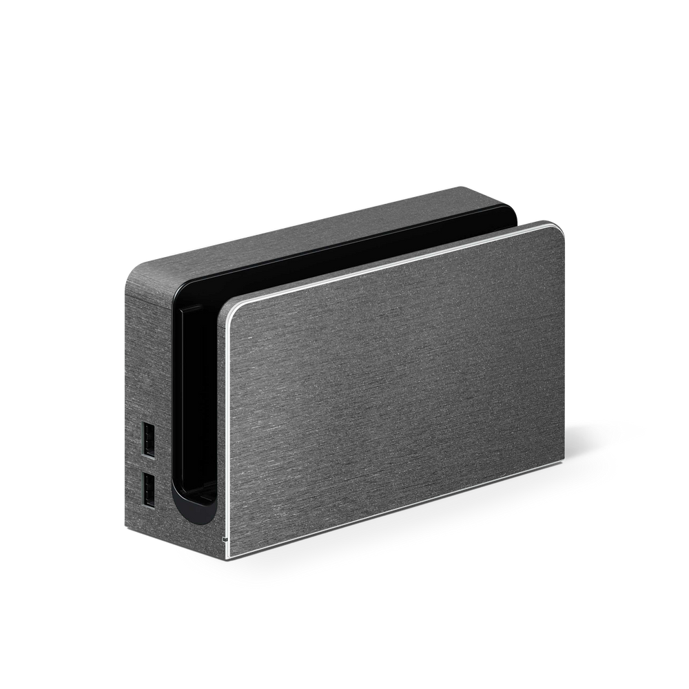 Nintendo Switch Oled Dock Premium Brushed Black Skin Wrap Cover