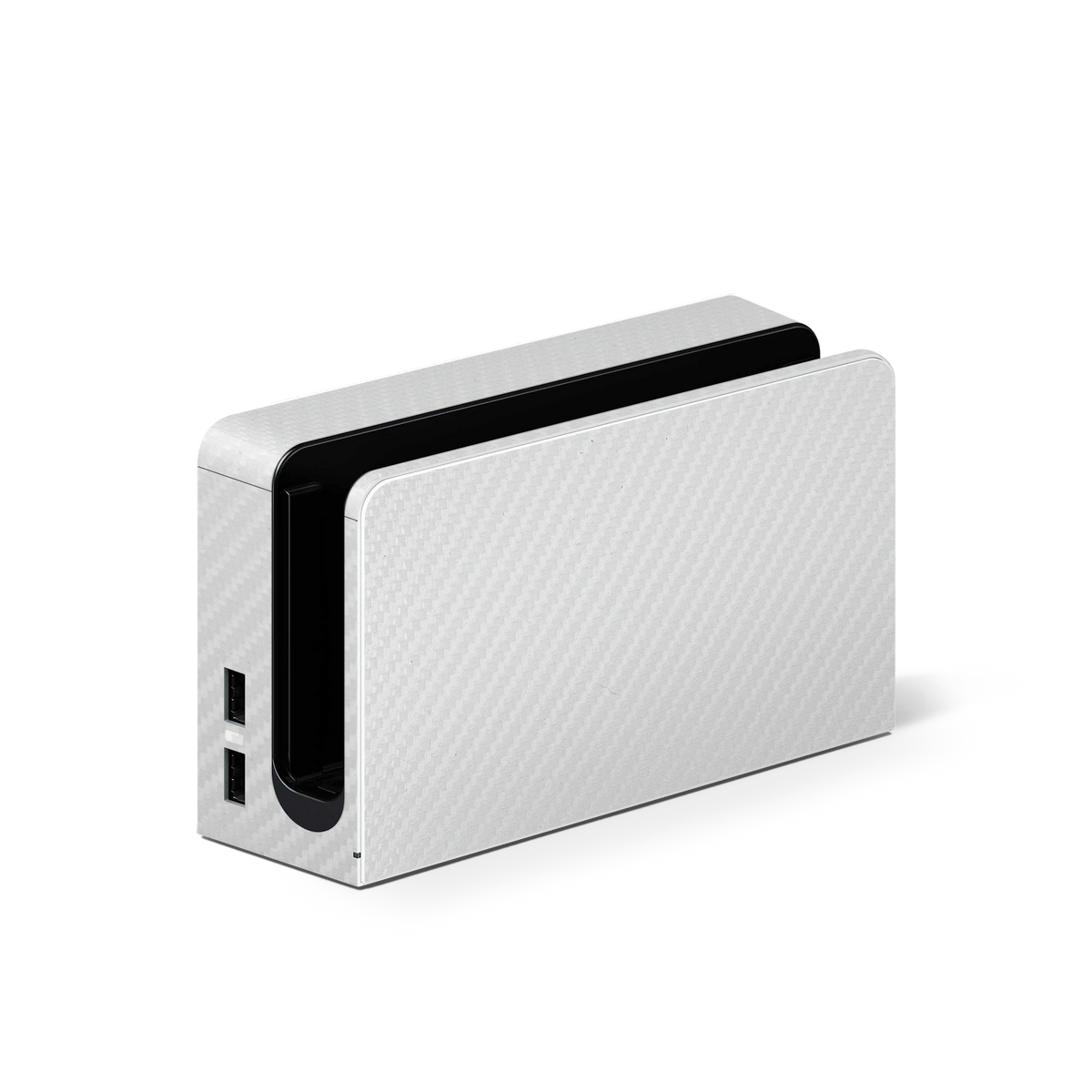 Nintendo Switch Oled Dock Premium White Carbon Fiber Skin Wrap Cover
