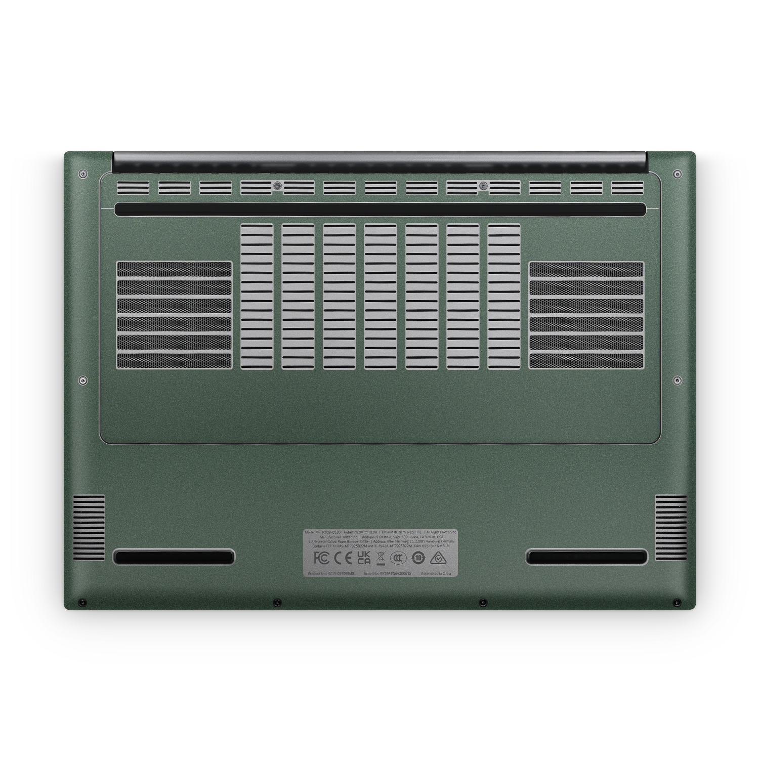 Razer Blade 14 2025 Professional Bottom Matte Green Metallic Skin Wrap Cover
