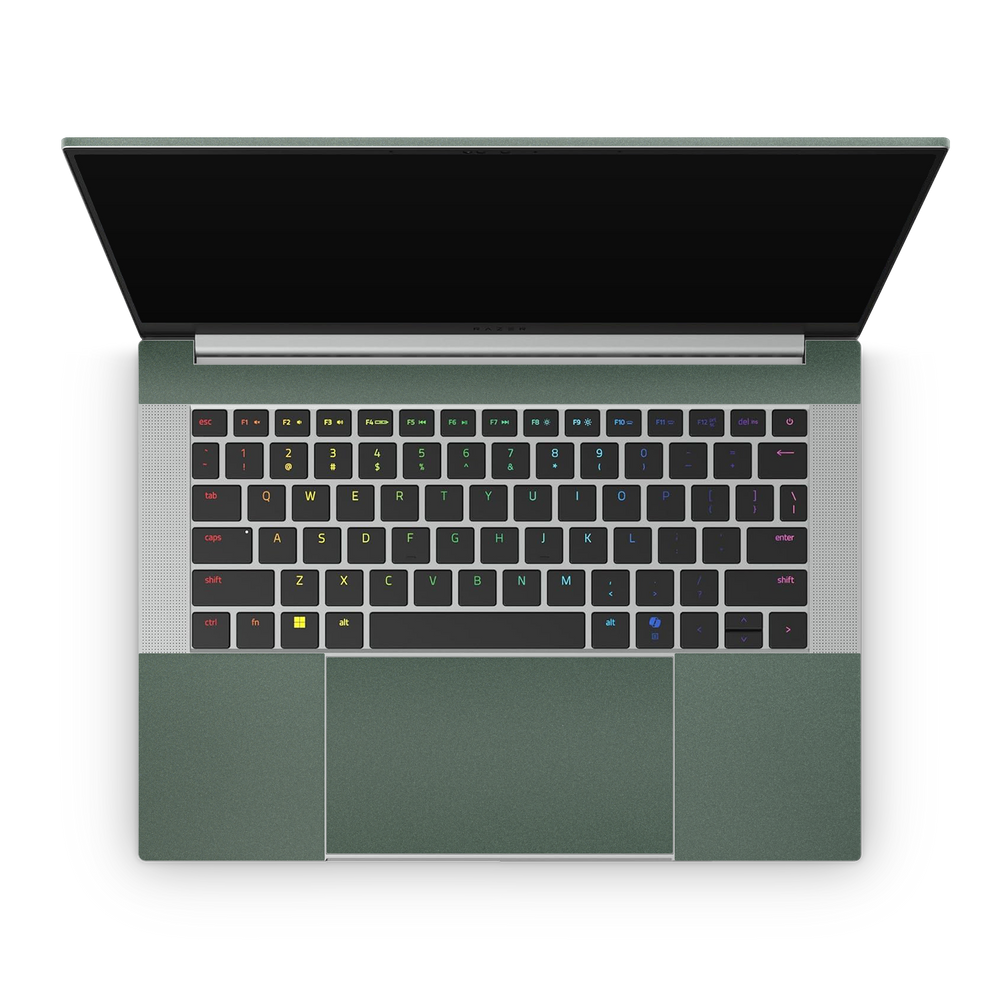 Razer Blade 14 2025 Professional Interior Matte Green Metallic Skin Wrap Cover