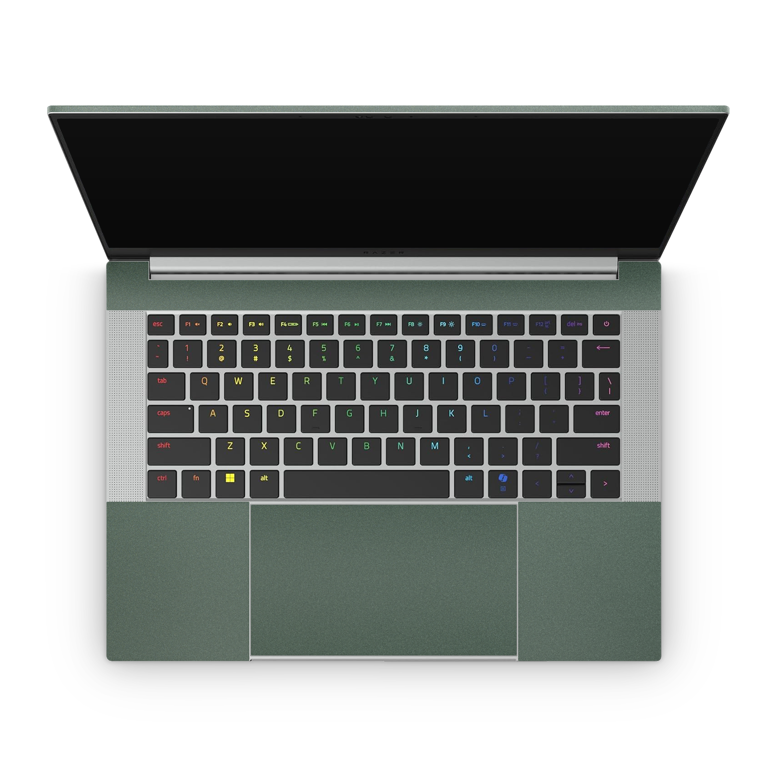 Razer Blade 14 2025 Professional Interior Matte Green Metallic Skin Wrap Cover